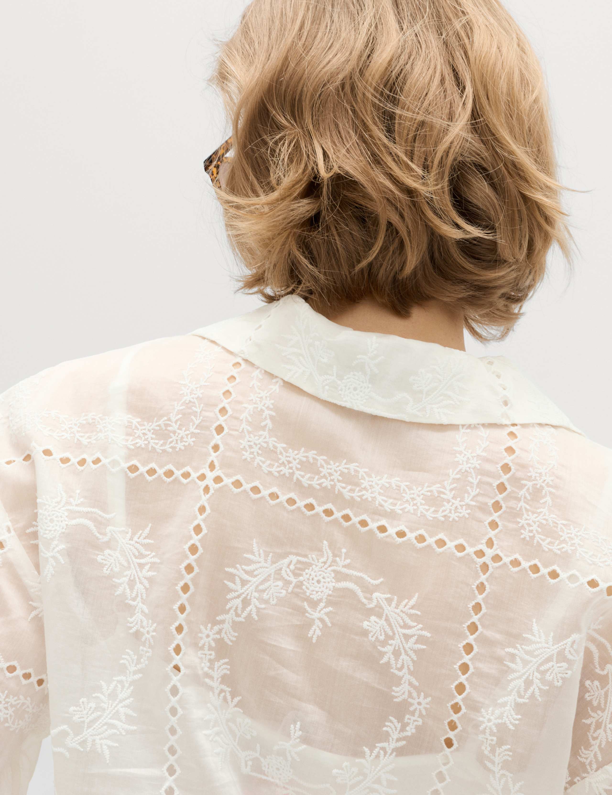 Lyocell Rich Embroidered Collared Top 5 of 5