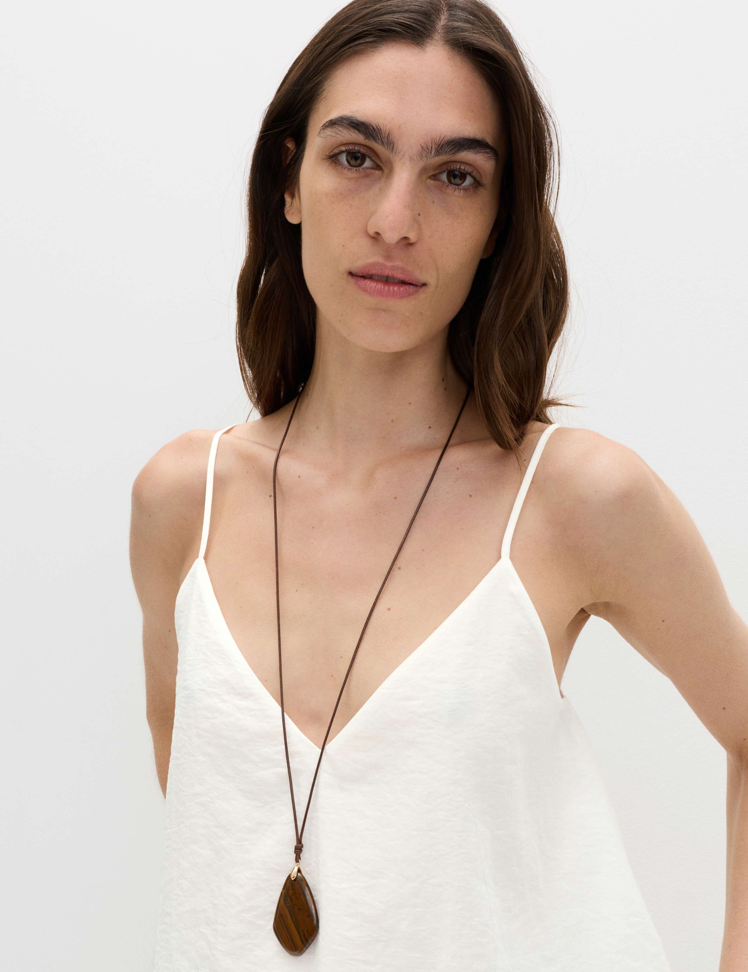 Asymmetric Embroidered V-Neck Cami Top 4 of 6