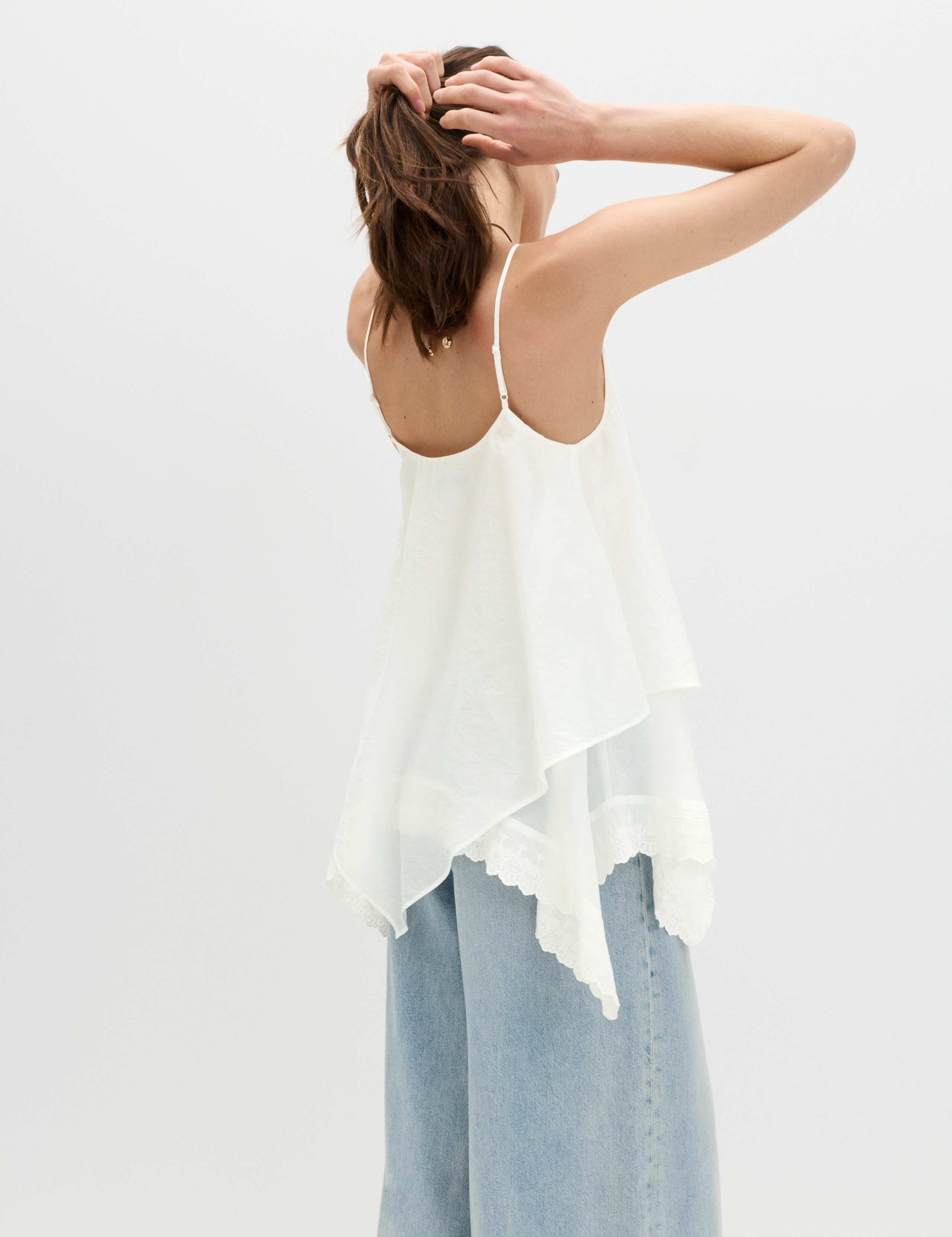 Asymmetric Embroidered V-Neck Cami Top 5 of 6