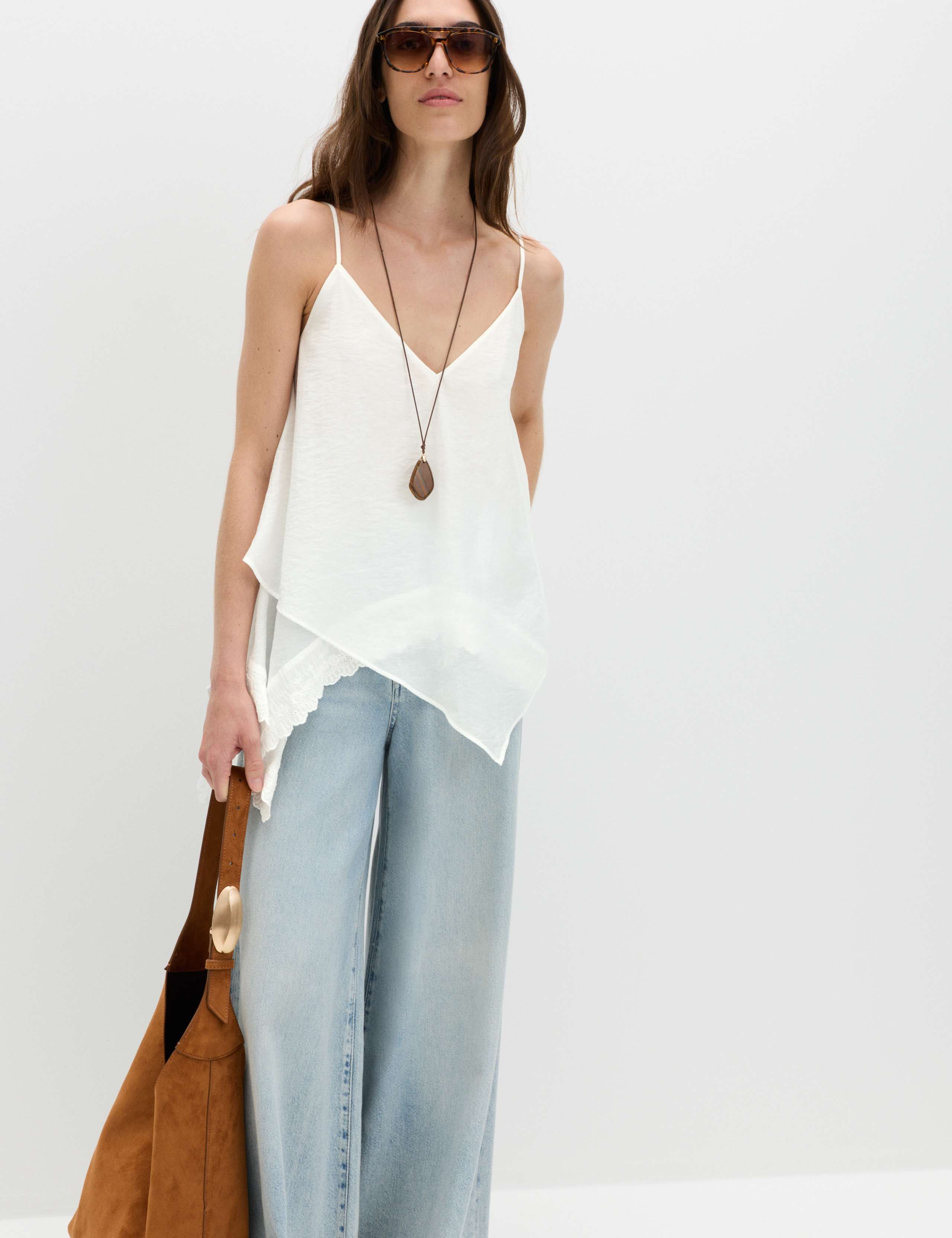 Asymmetric Embroidered V-Neck Cami Top 6 of 6