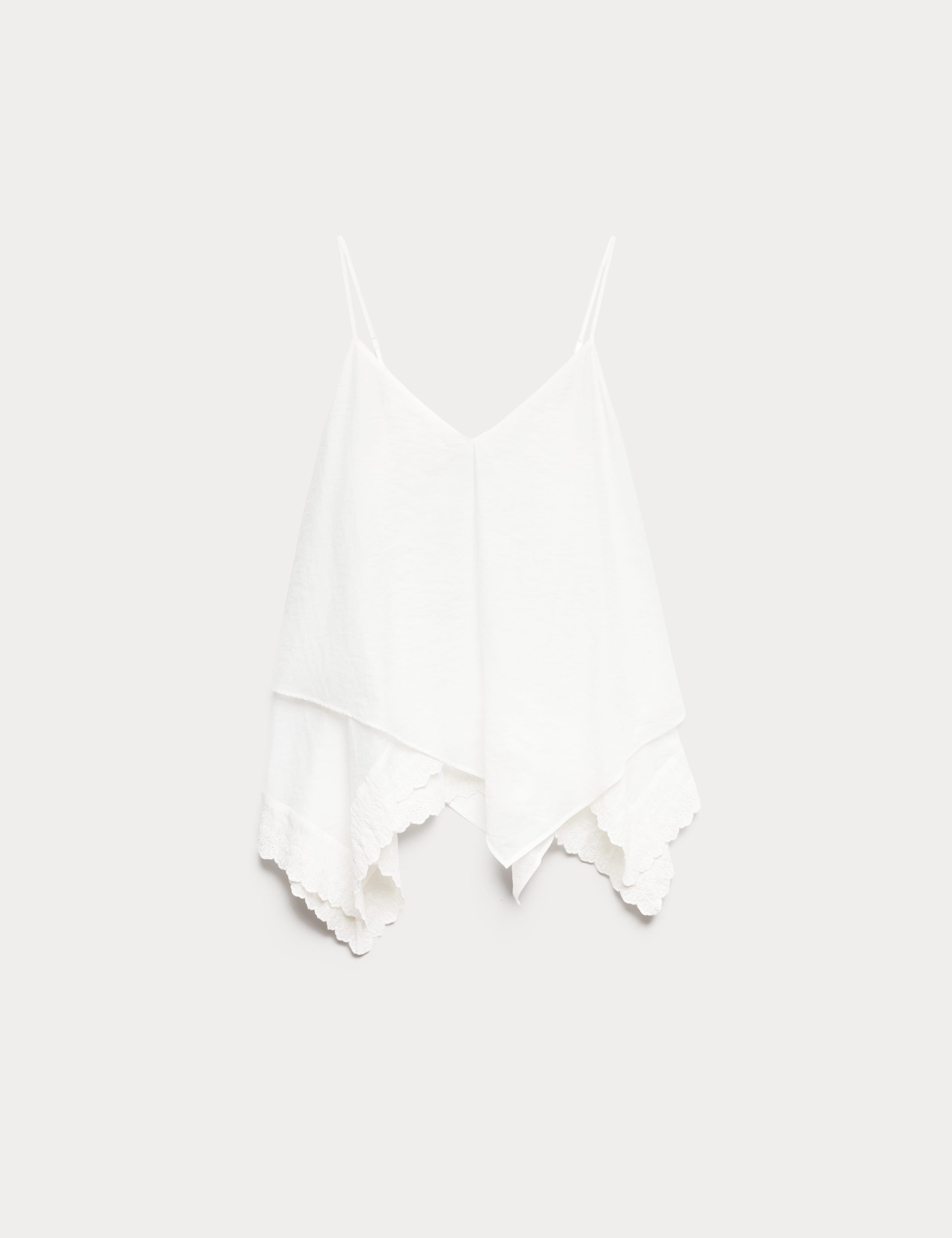 Asymmetric Embroidered V-Neck Cami Top 2 of 6