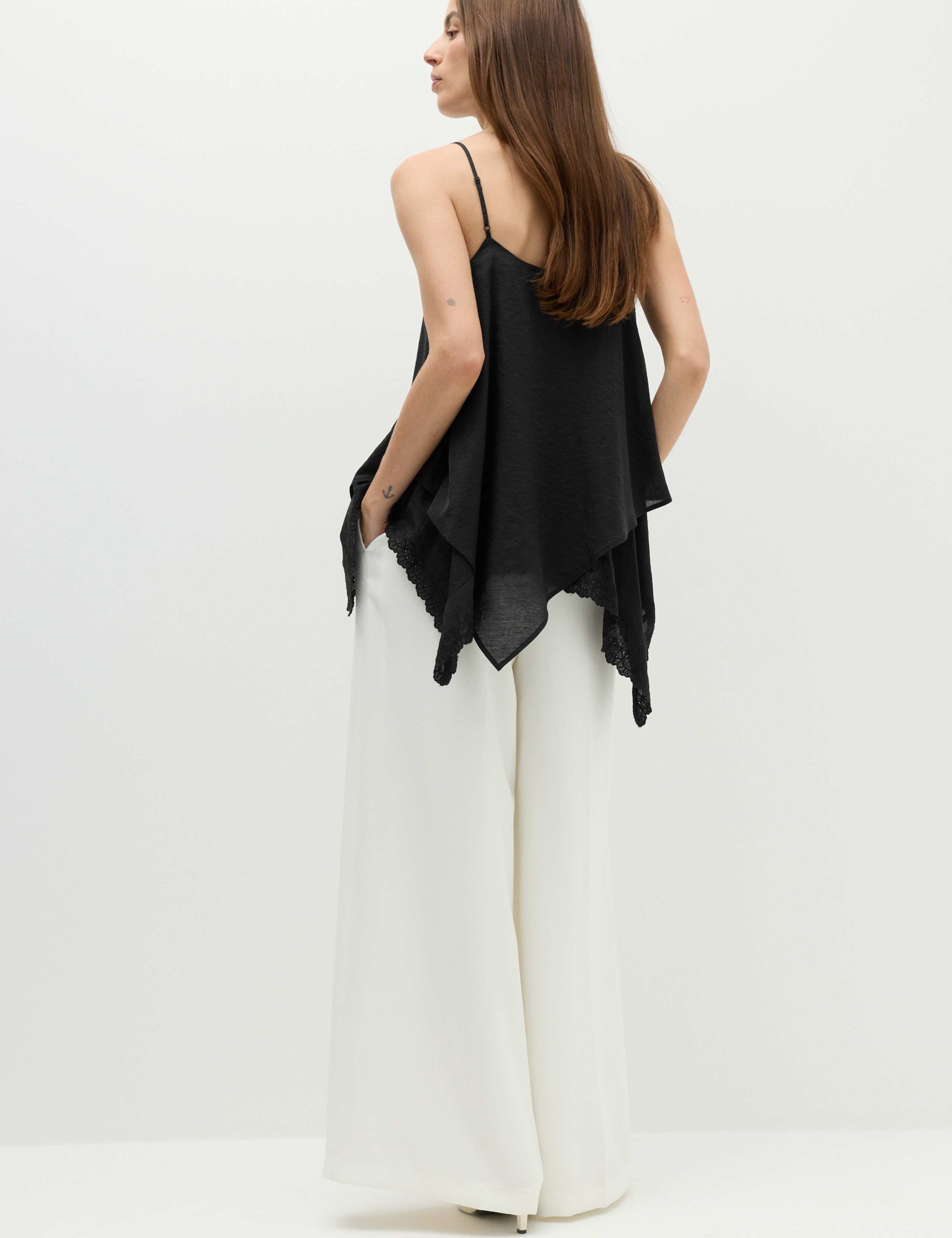 Asymmetric Embroidered V-Neck Cami Top 4 of 6