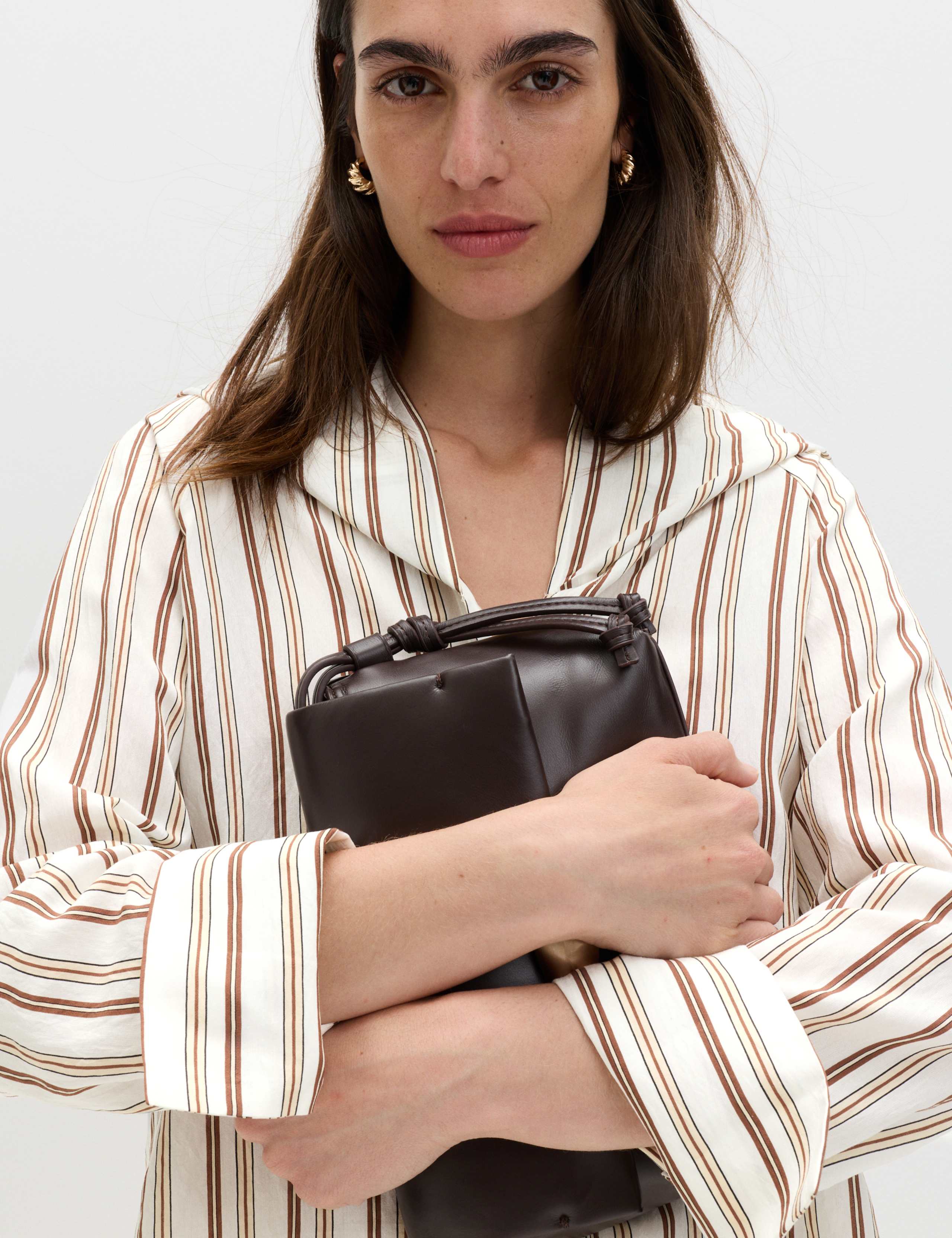 Striped Scarf Neck Detail Shirt 5 of 6