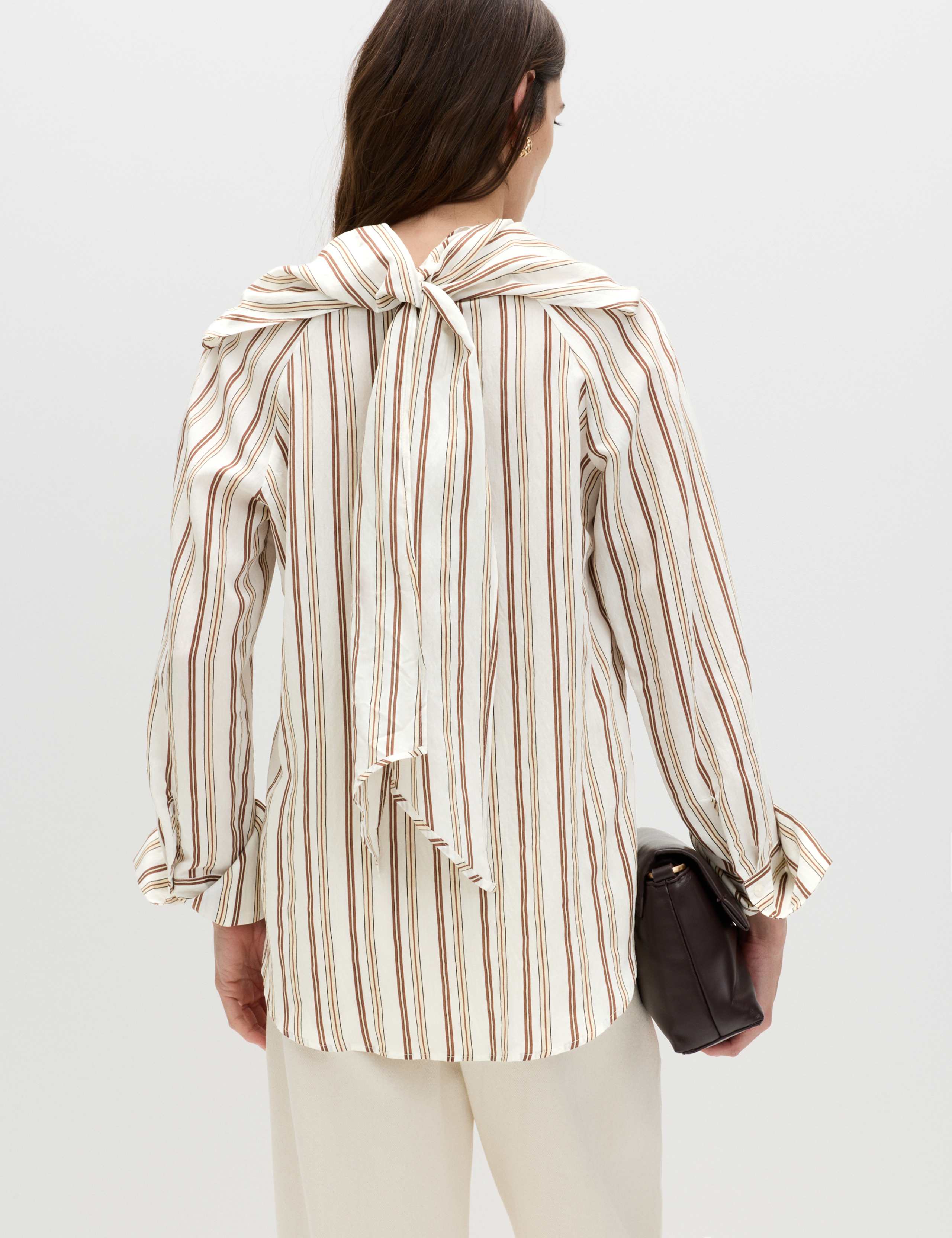 Striped Scarf Neck Detail Shirt 6 of 6