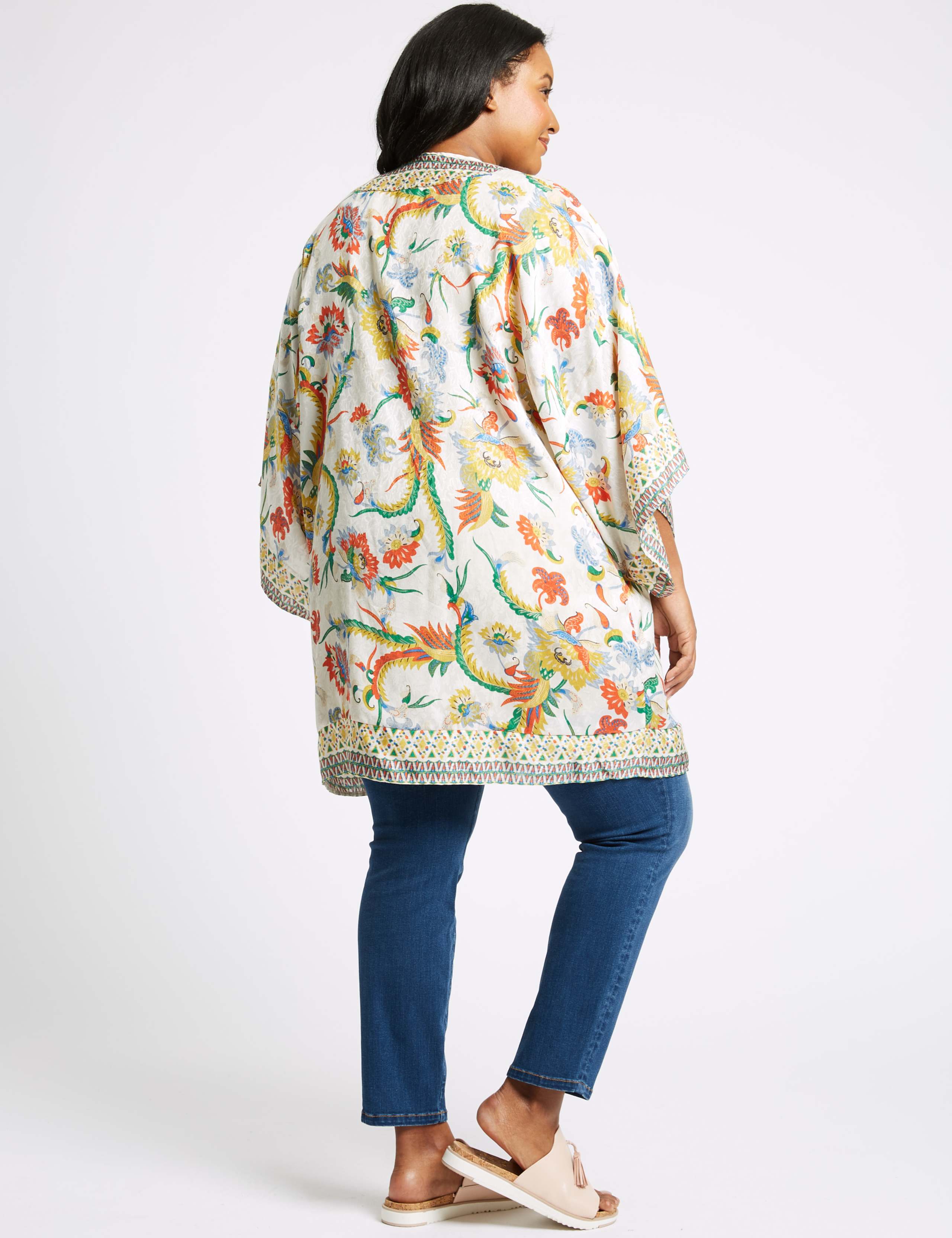 CURVE Printed 3/4 Sleeve Kimono 4 of 4