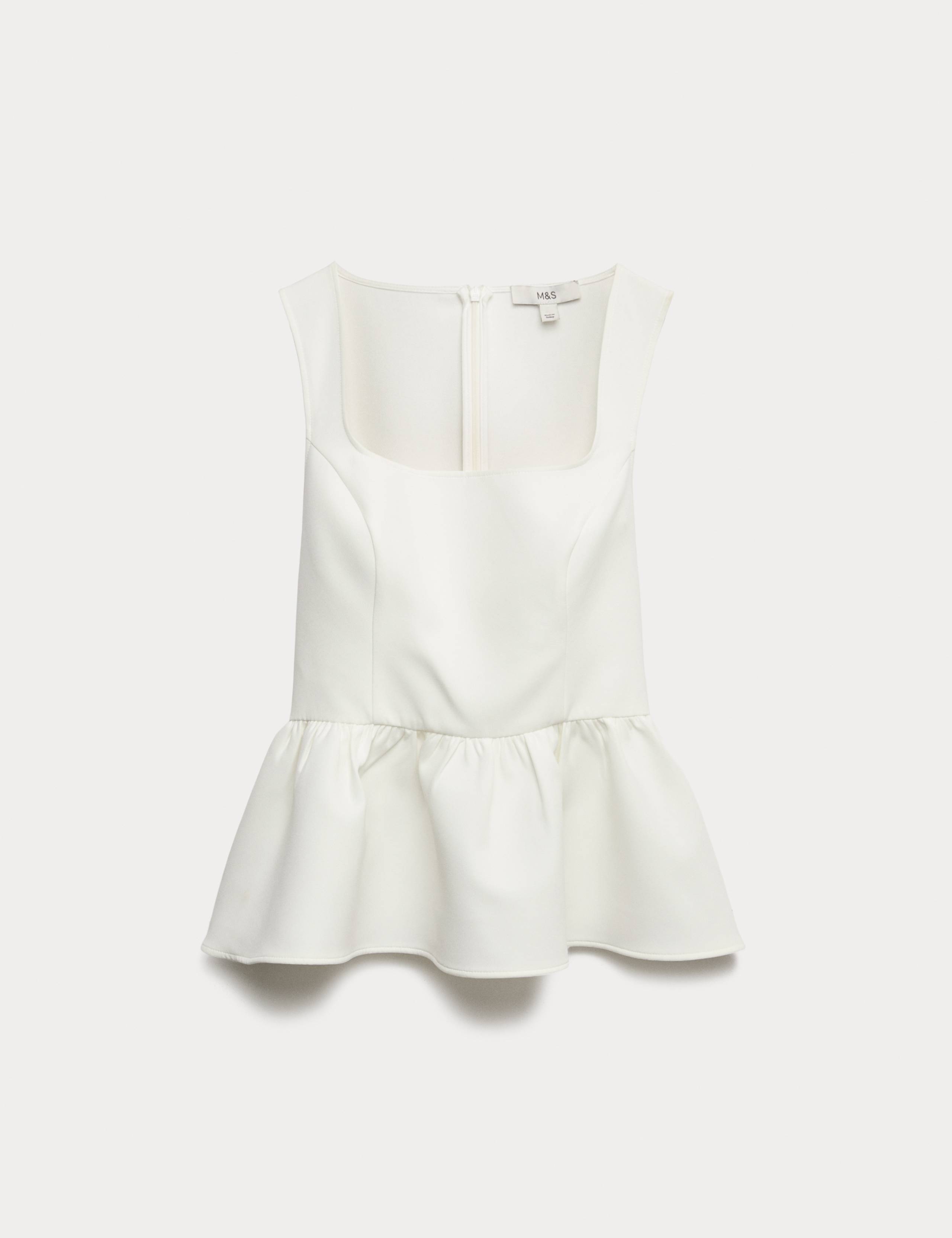 Square Neck Peplum Top 2 of 4