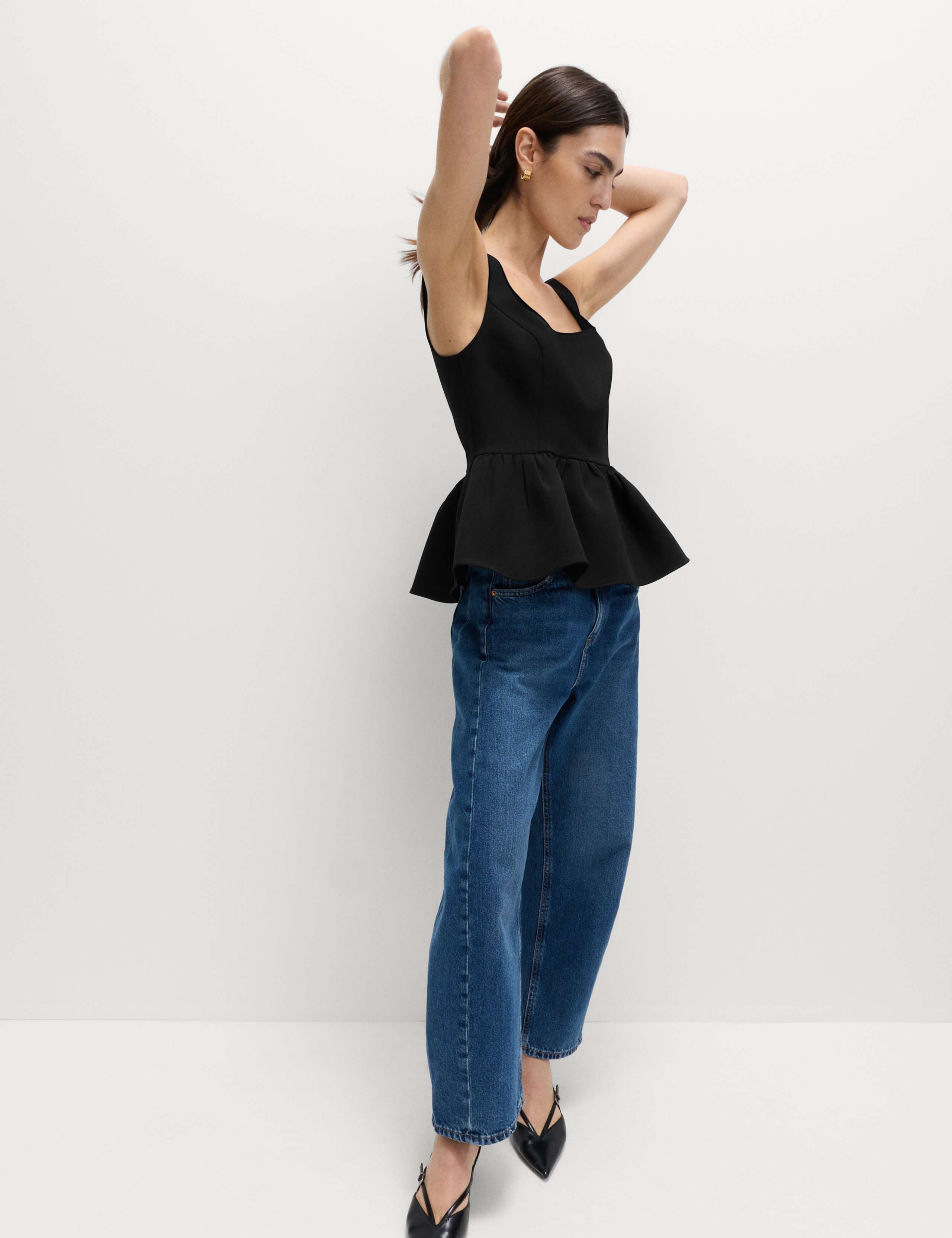 Square Neck Peplum Top 4 of 5