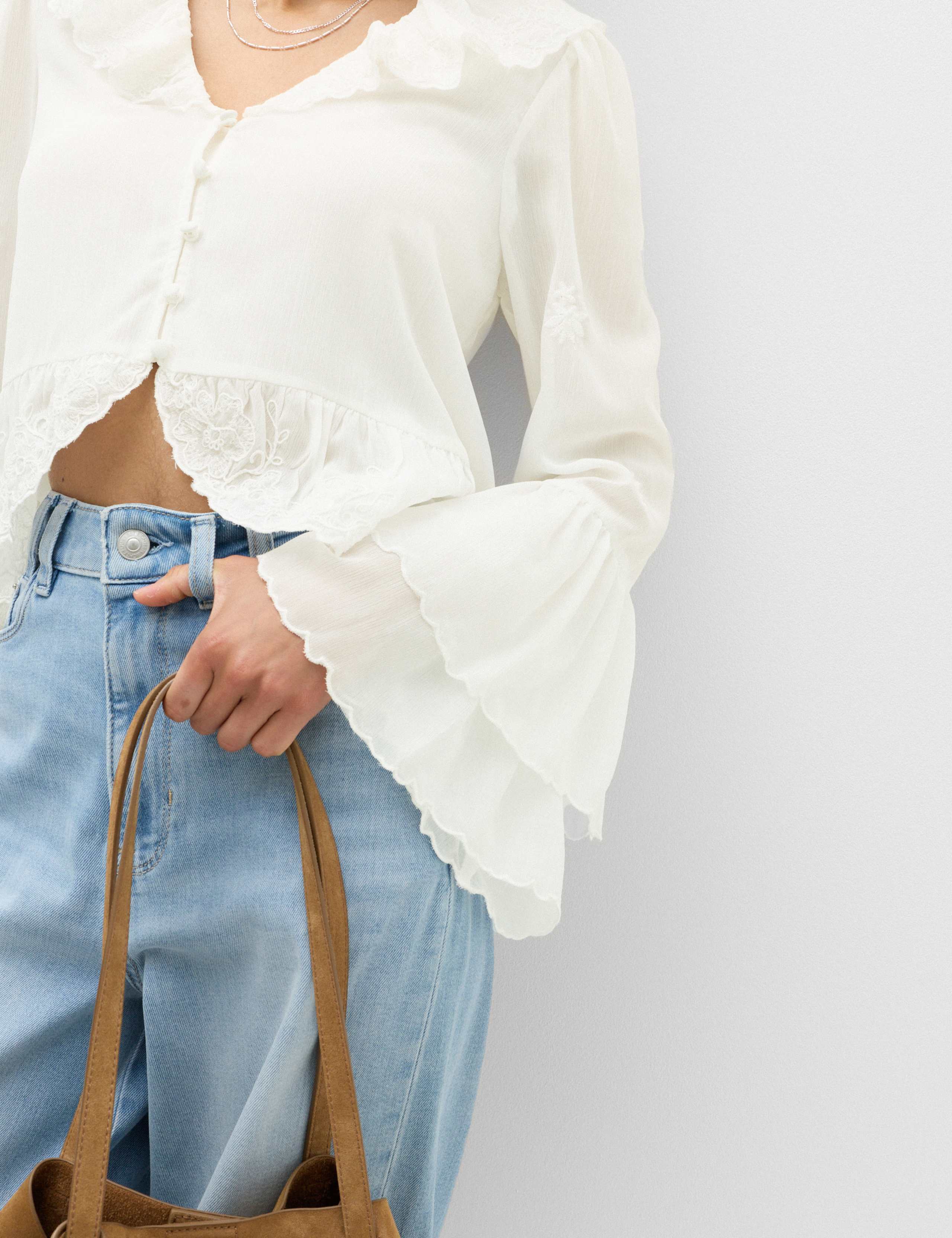 Frill Detail Embroidered Blouse 3 of 6