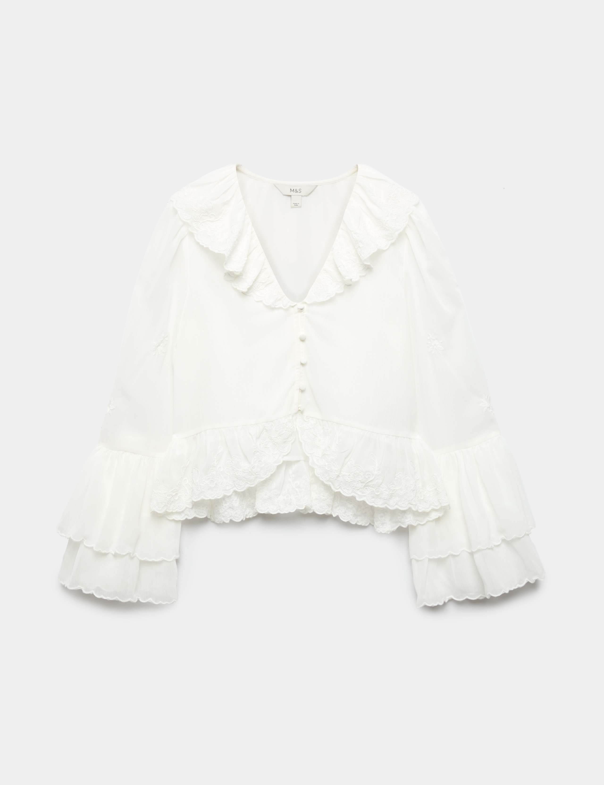 Frill Detail Embroidered Blouse 2 of 6