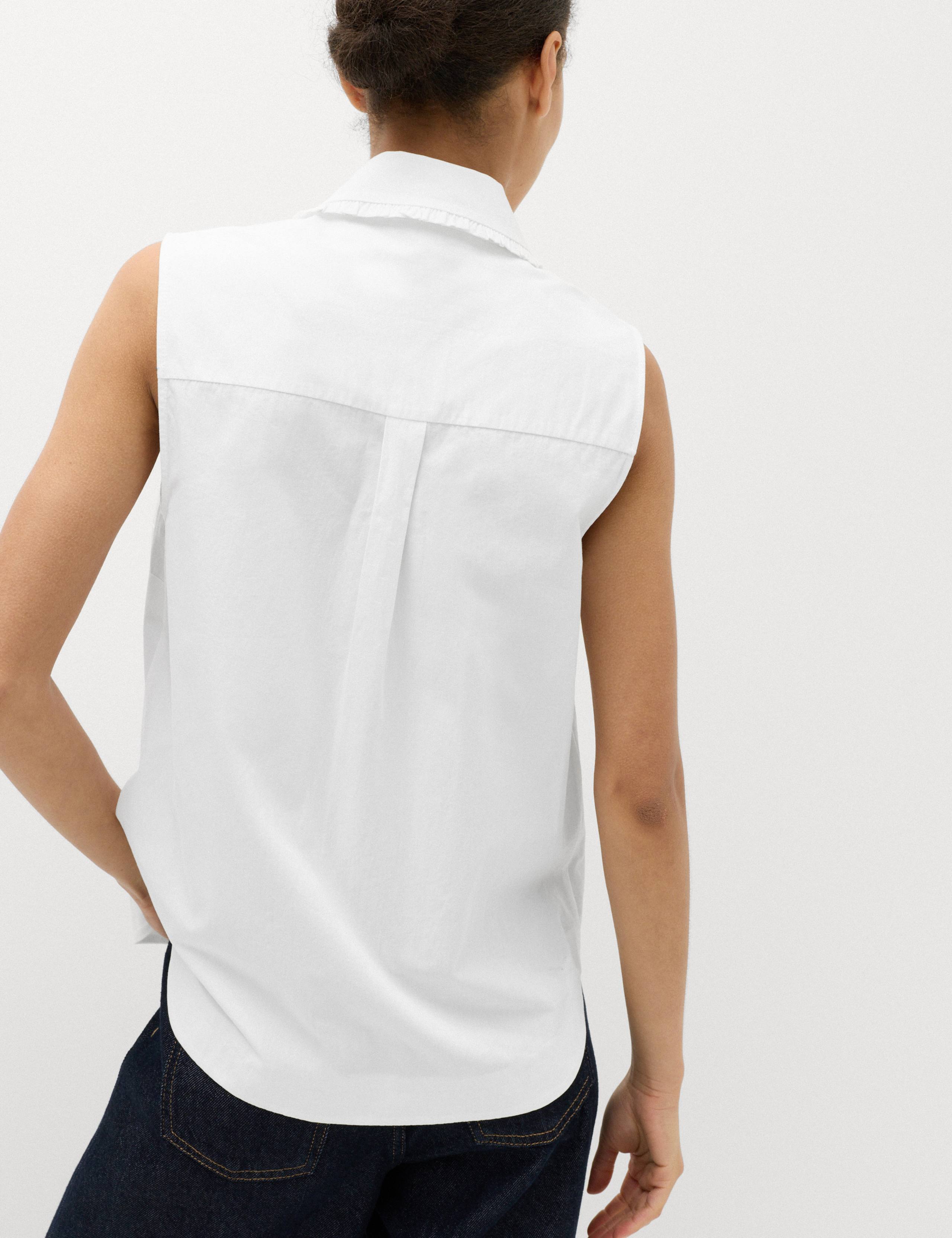 Pure Cotton Frill Collar Detail Shirt 4 of 6