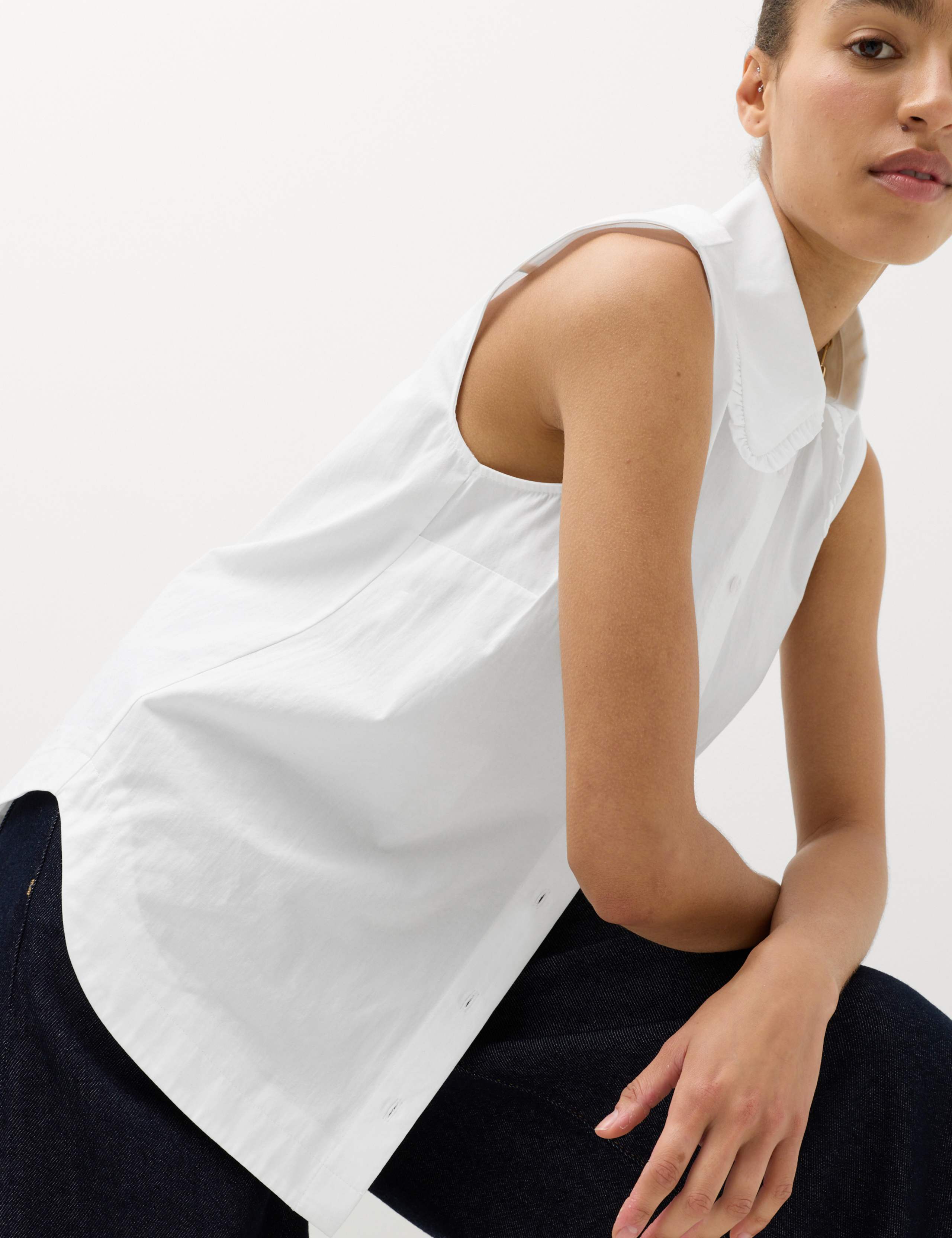 Pure Cotton Frill Collar Detail Shirt 5 of 6
