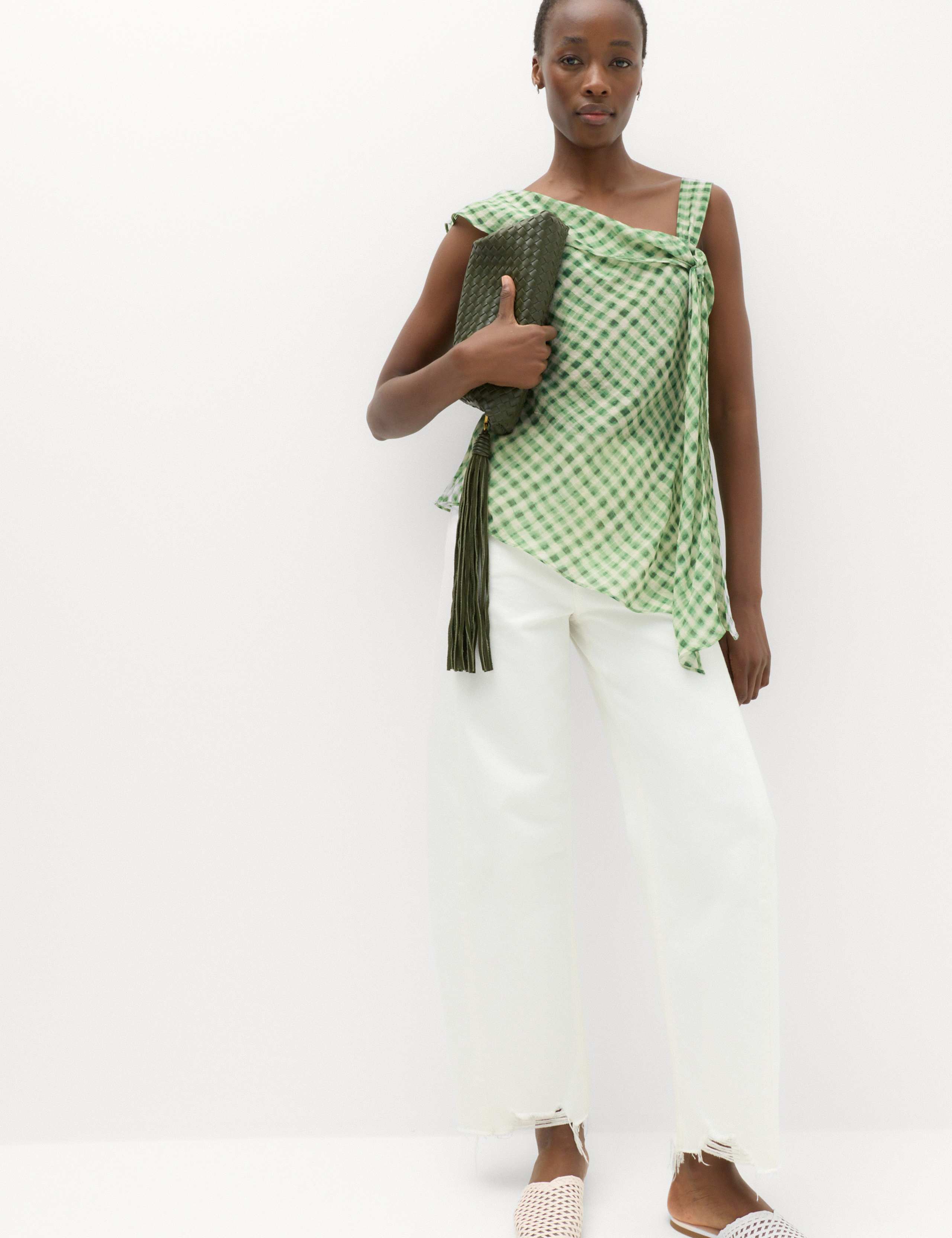 Checked Asymmetric Top | M&S IE