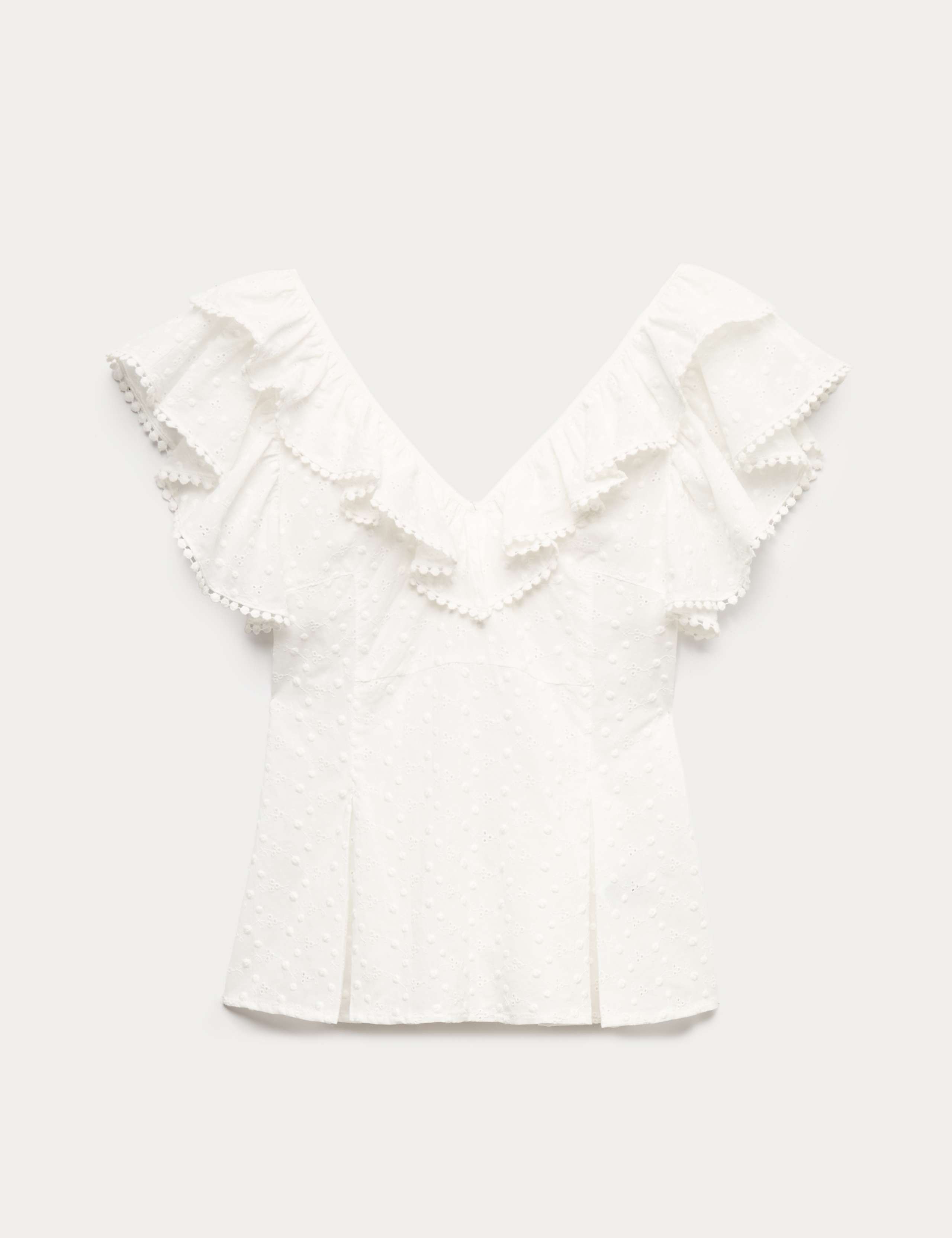 Embroidered Frill Detail Top 2 of 7