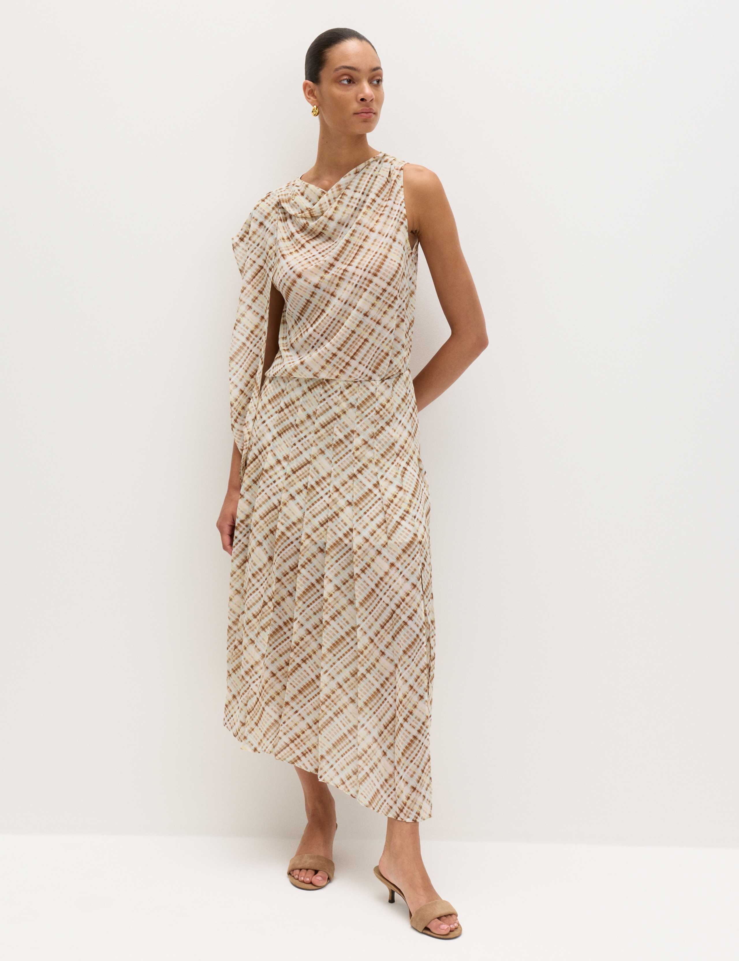 Checked Drape Detail Top 1 of 6