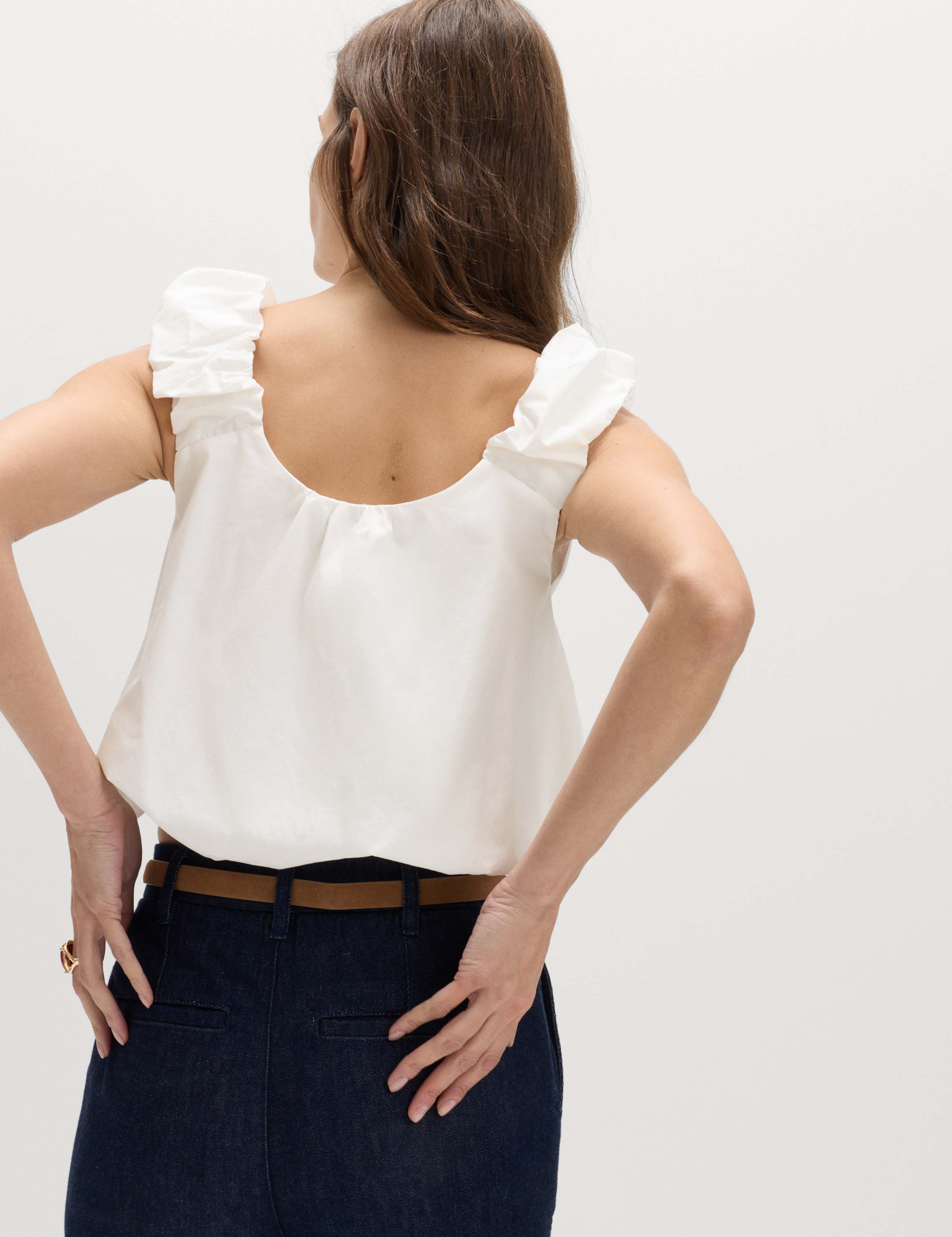 Pure Cotton Bubble Hem Puff Strap Top 4 of 6