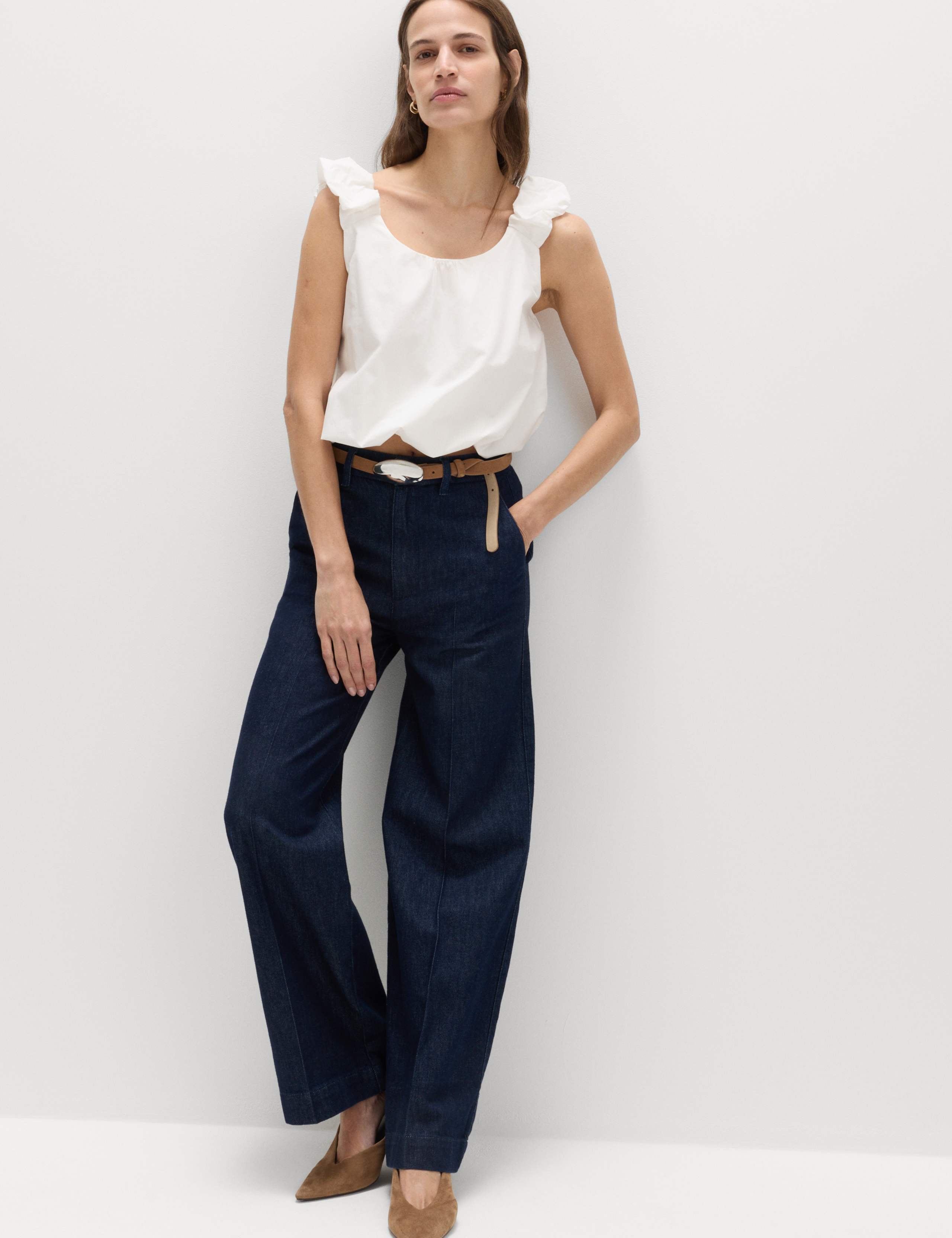 Pure Cotton Bubble Hem Puff Strap Top 6 of 6