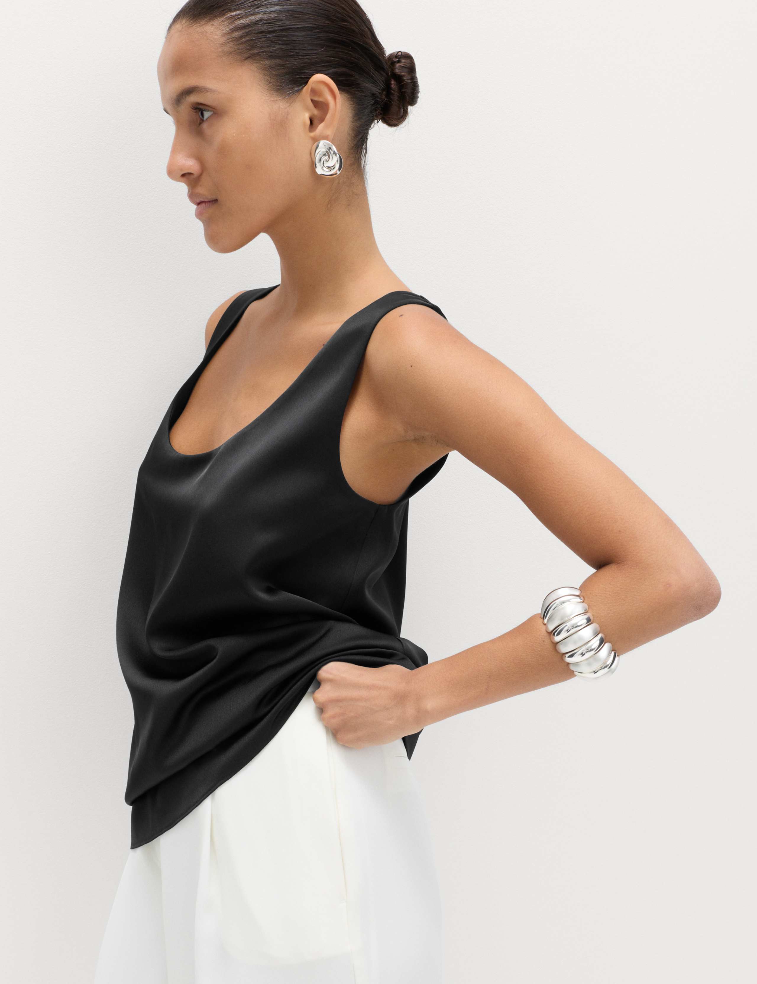 Satin Scoop Neck Cami Top 1 of 5