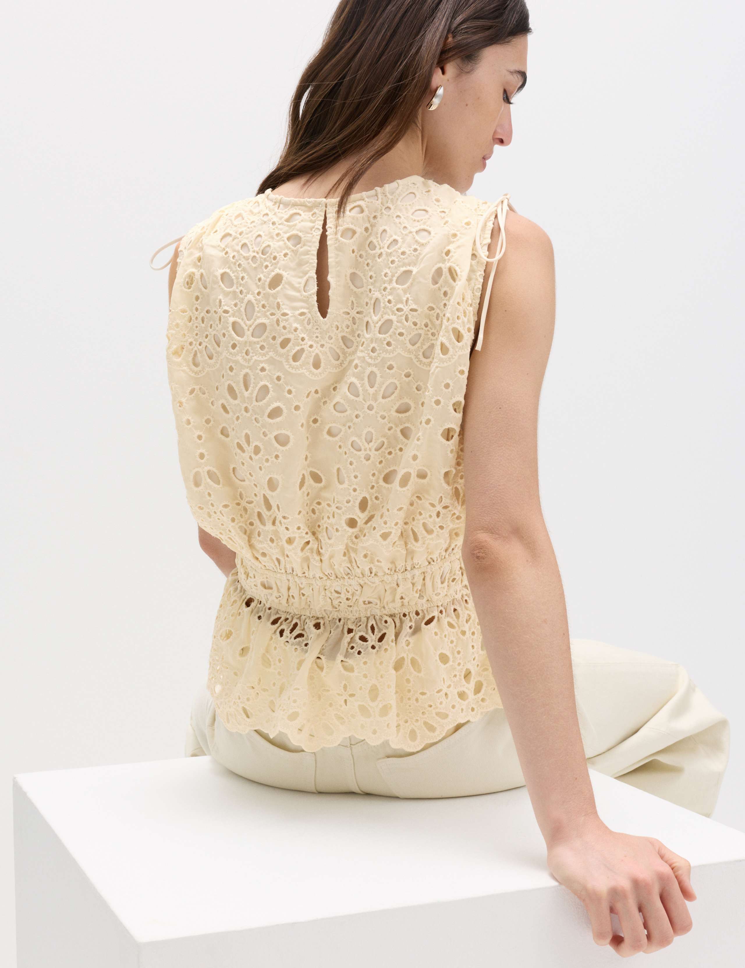 Cutwork Detail Waisted Top 3 of 5
