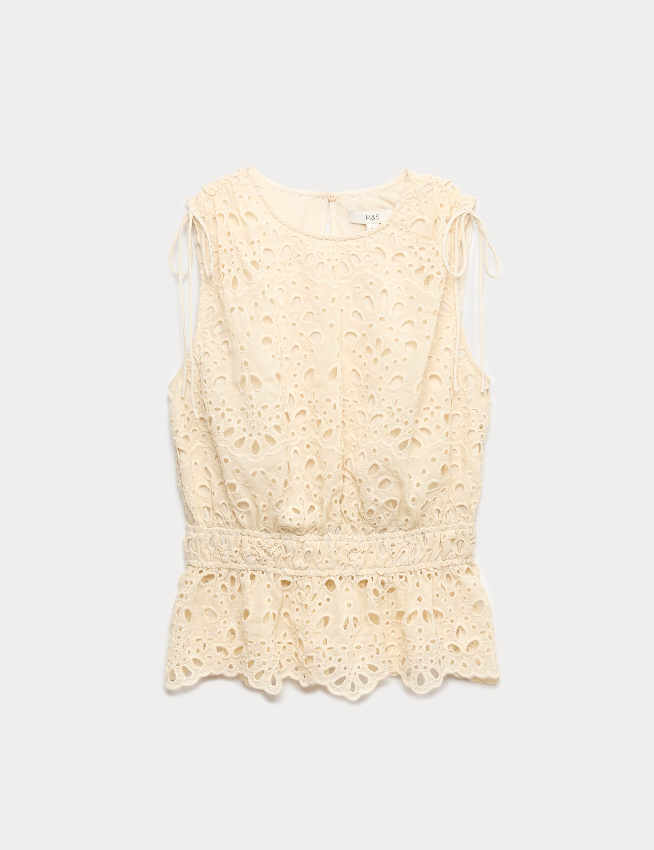 Cutwork Detail Waisted Top 2 of 5