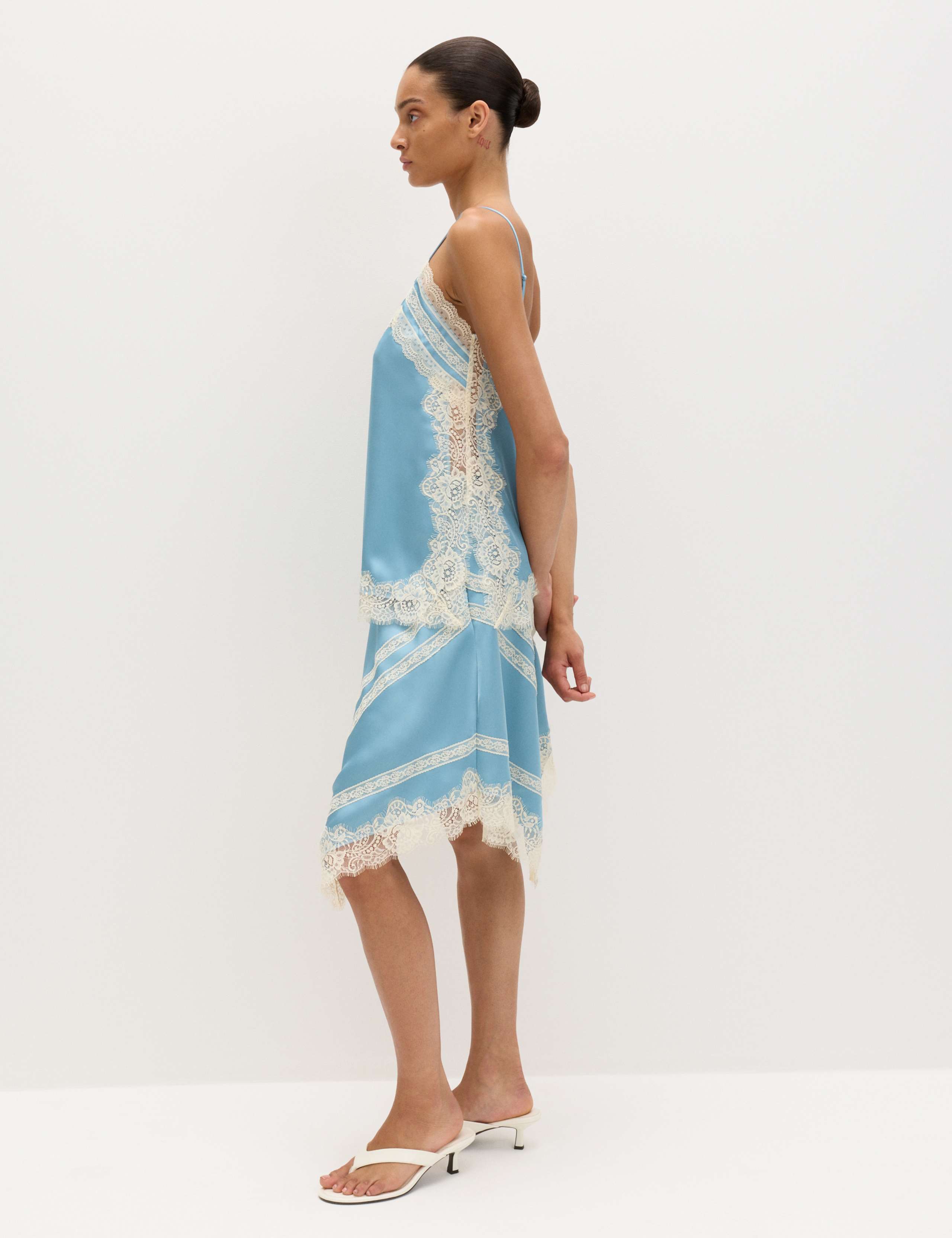 Satin Contrast Lace Cami Top 6 of 6