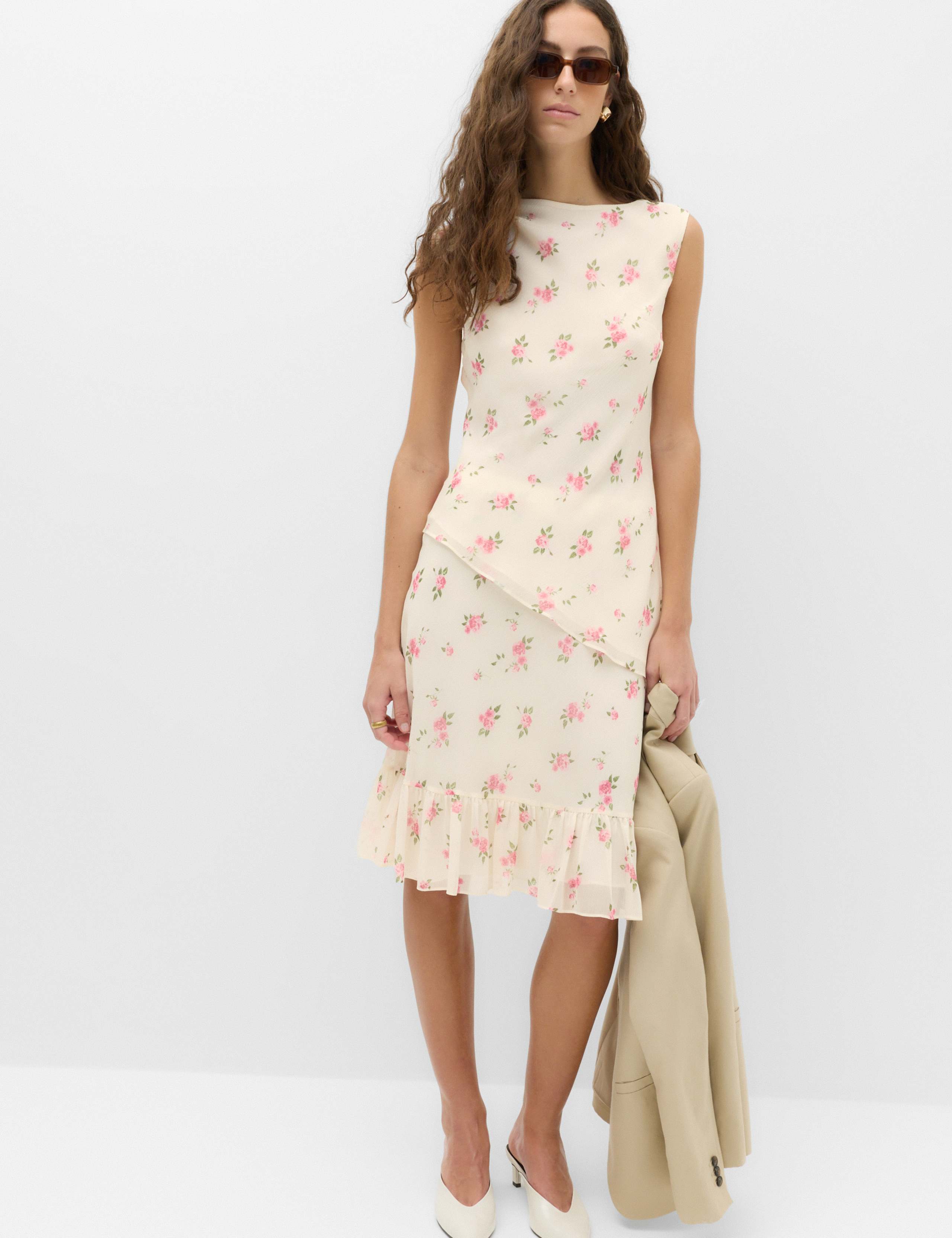 Floral Asymmetrical Knot Top 3 of 6