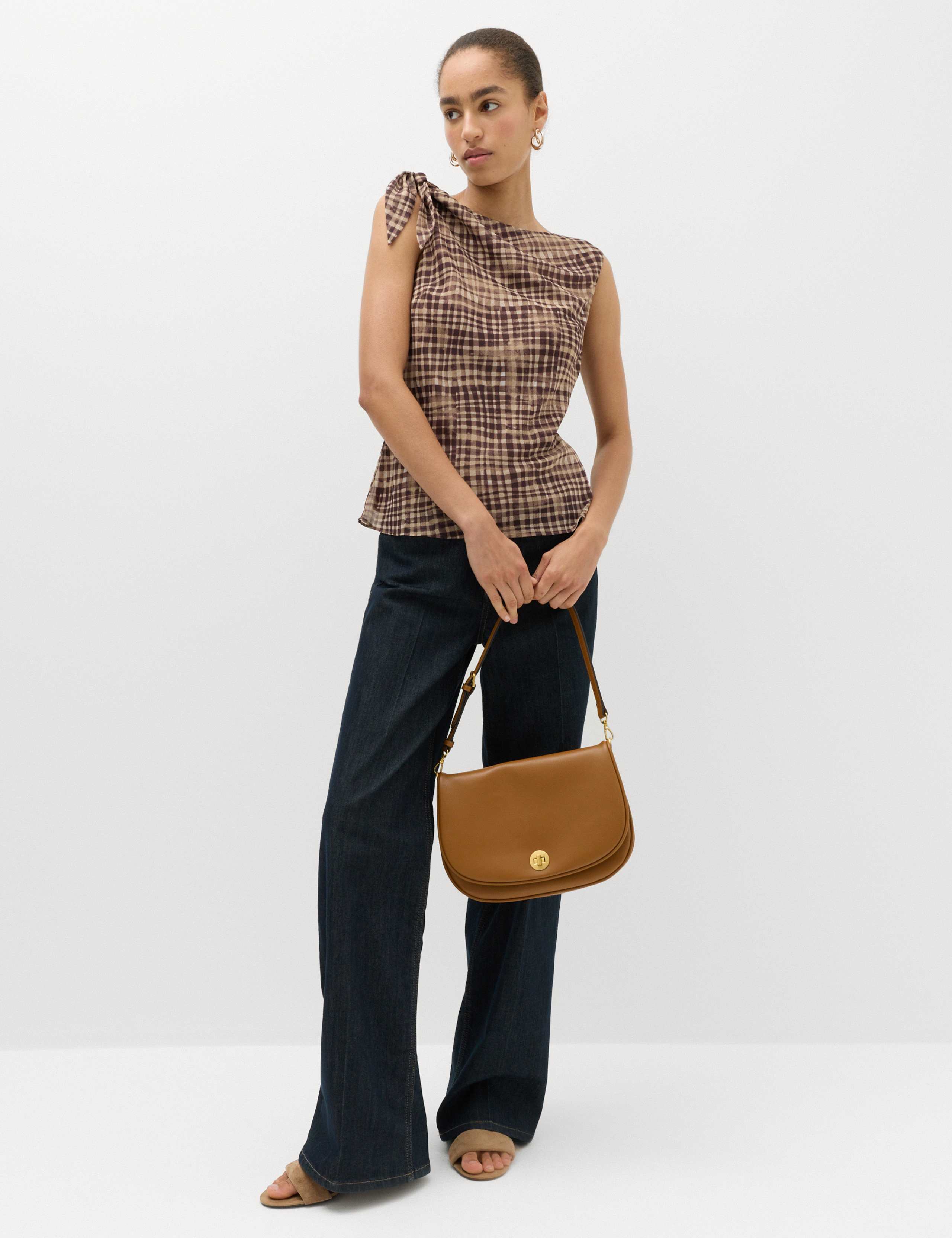 Checked Asymmetric Tie Detail Top 3 of 6