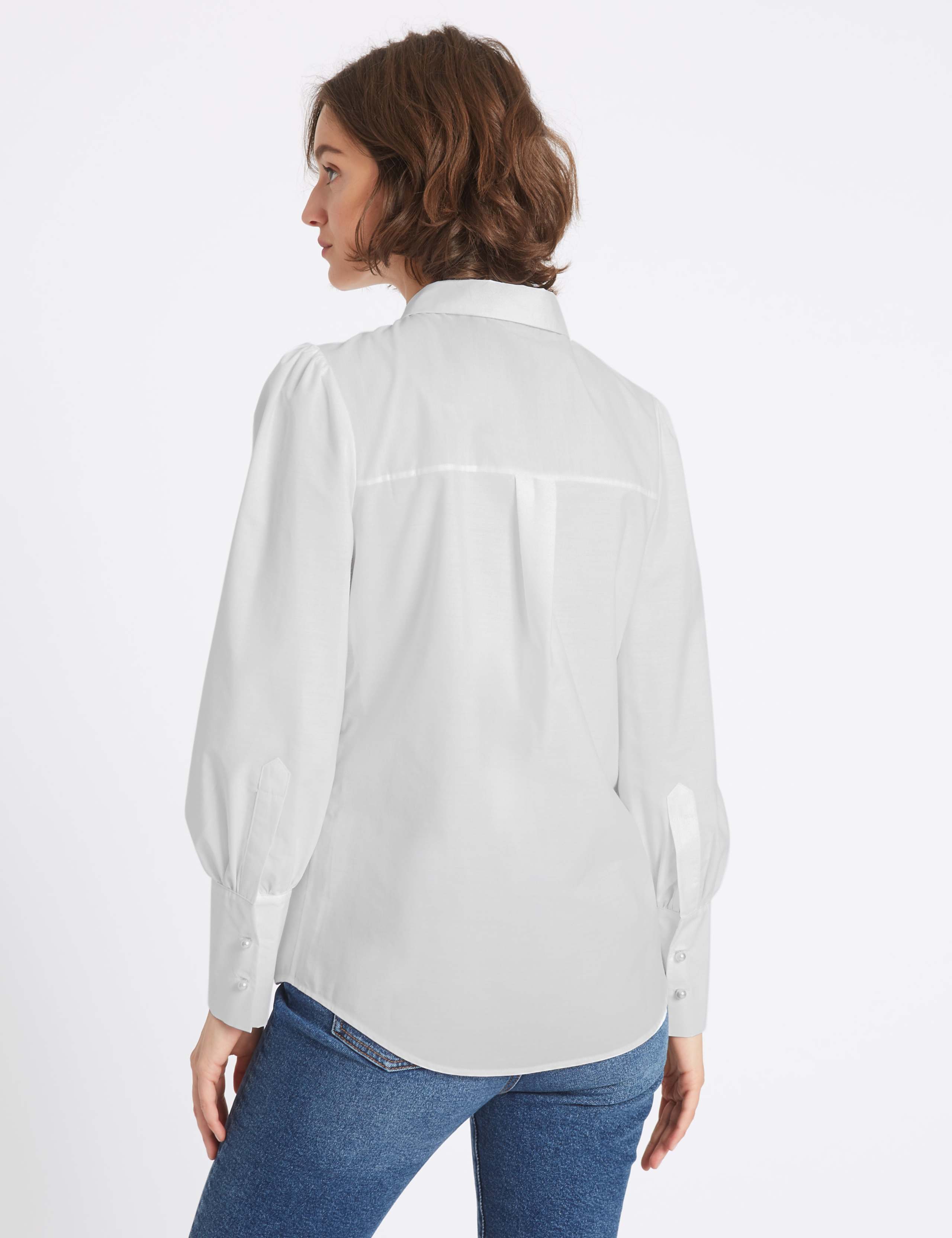 Cotton Blend Bubble Sleeve Shirt 5 of 5