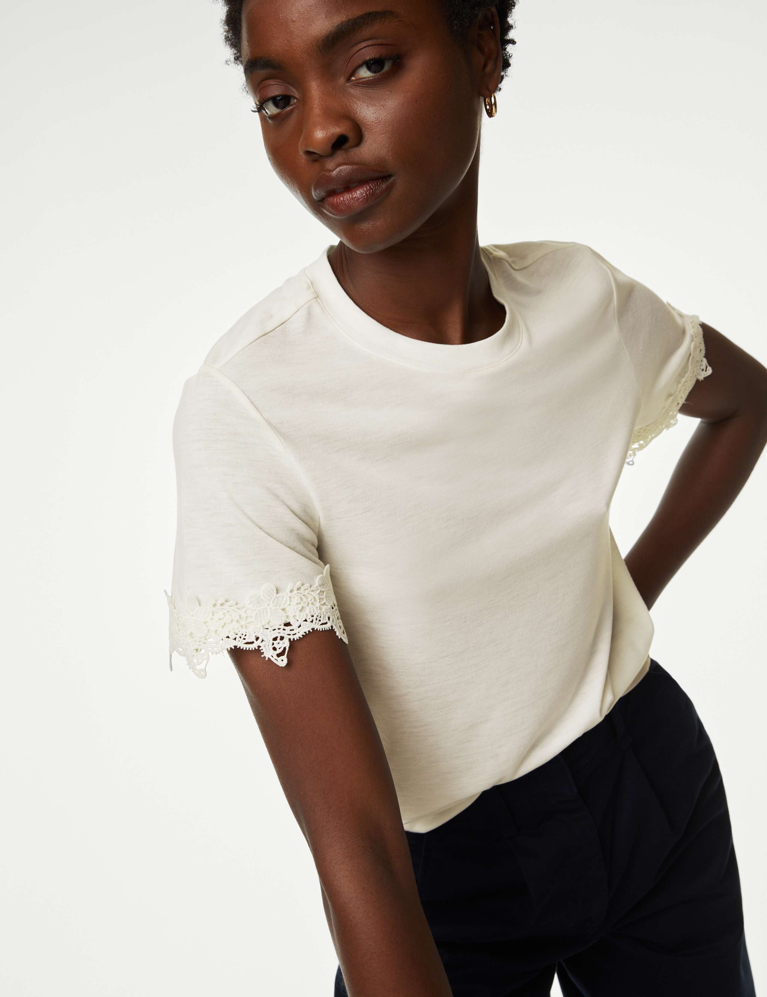 Jersey Lace Detail T-Shirt 2 of 4