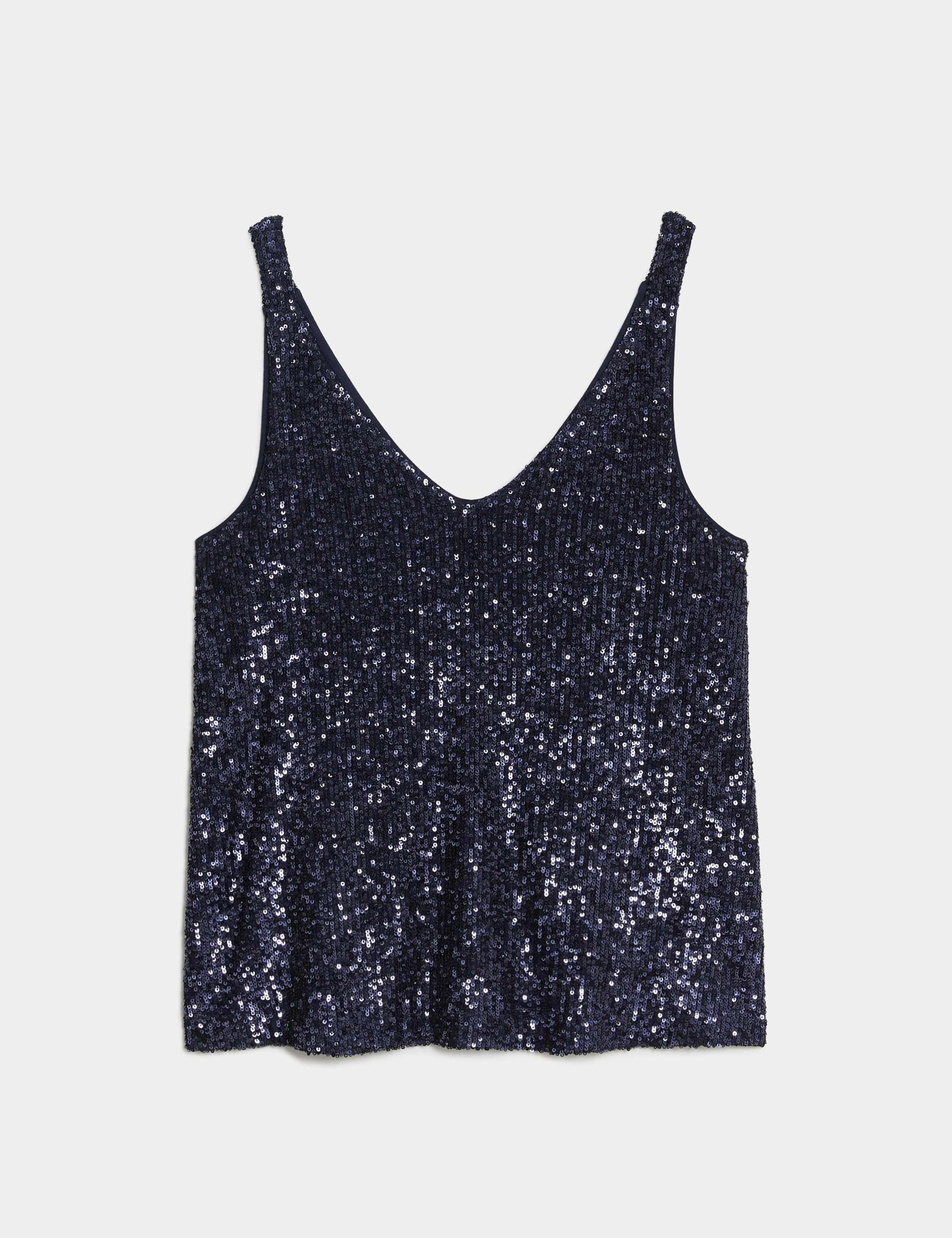 Sequin V-Neck Cami Top 2 of 6