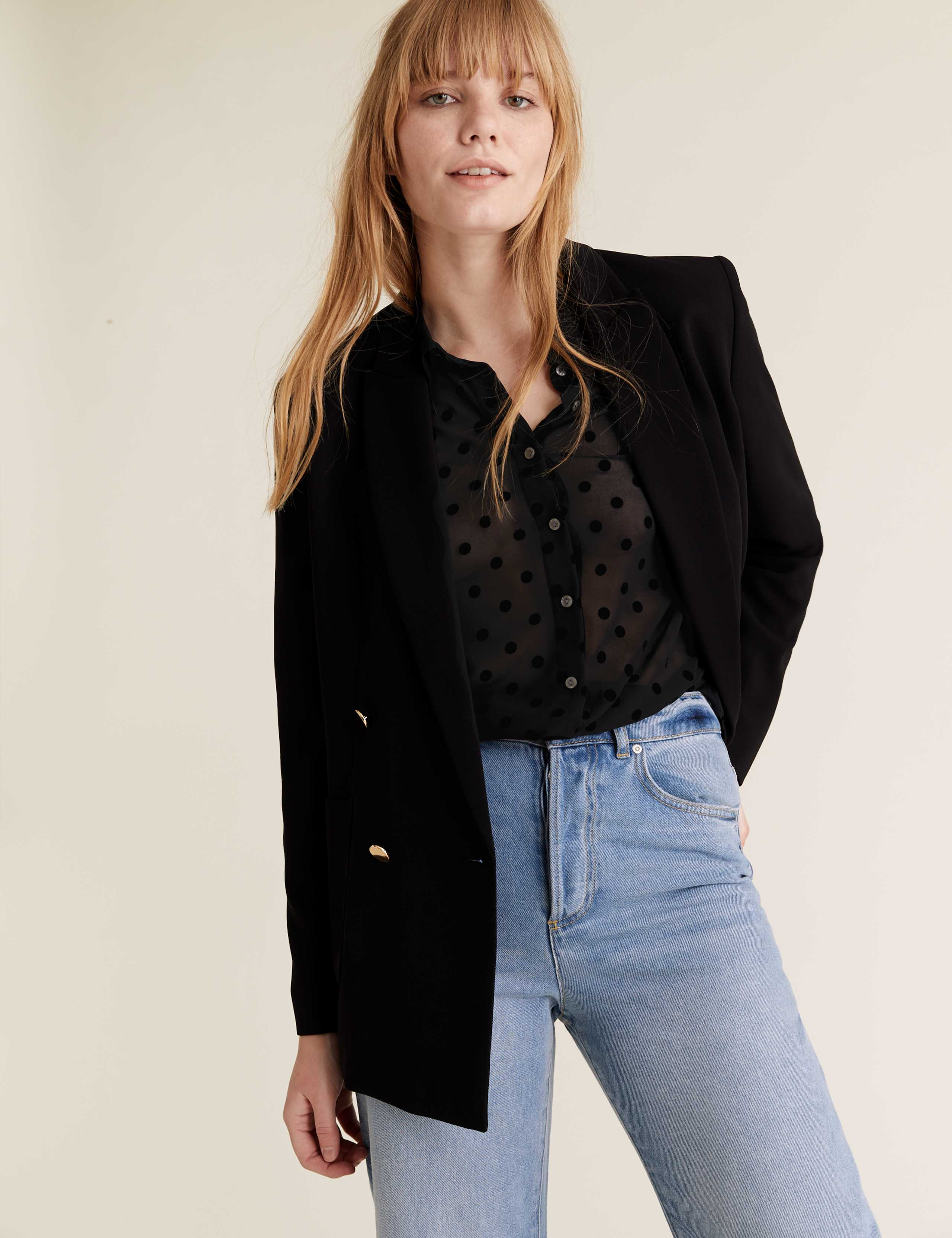 Textured Polka Dot Long Sleeve Shirt 5 of 5