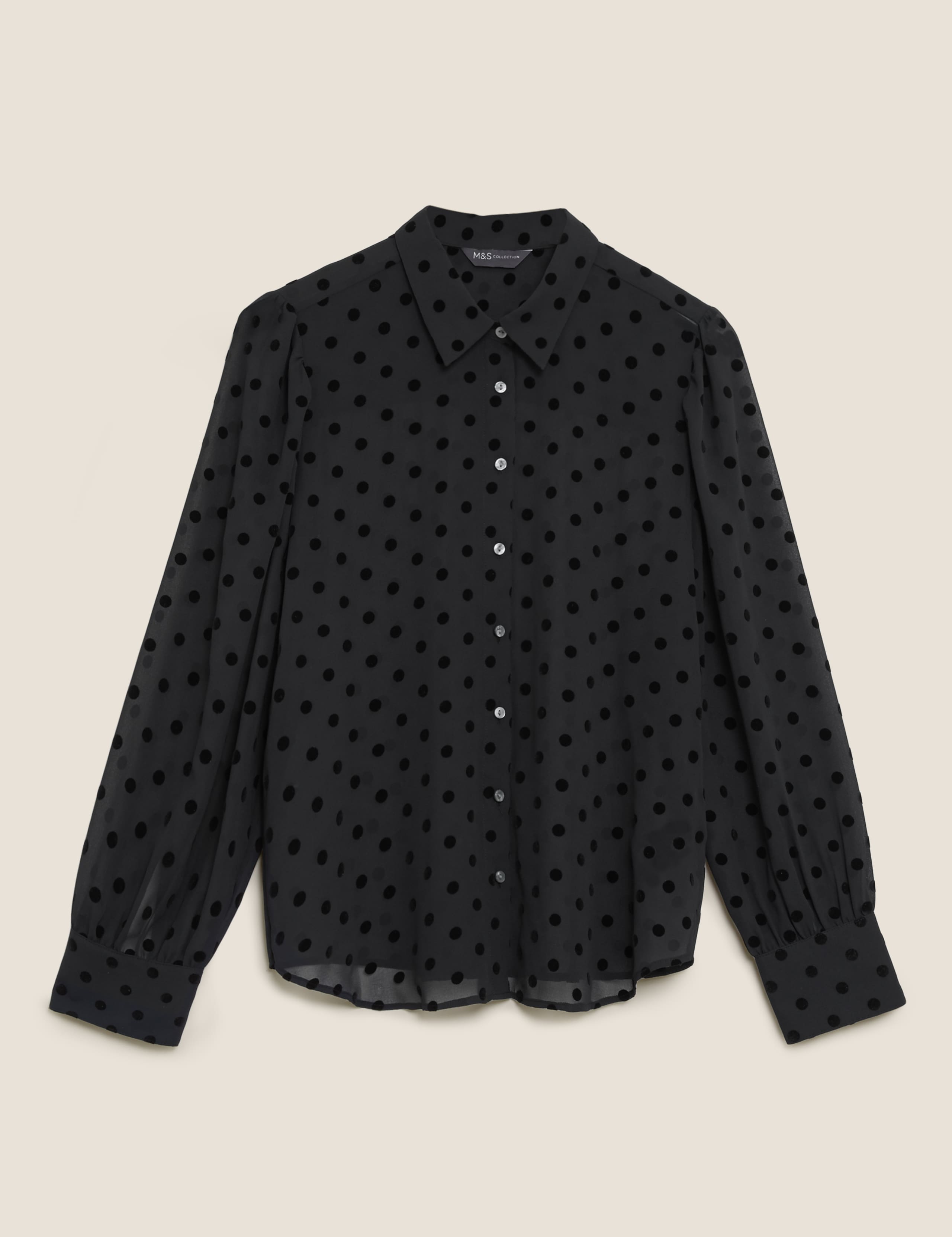 Textured Polka Dot Long Sleeve Shirt 2 of 5