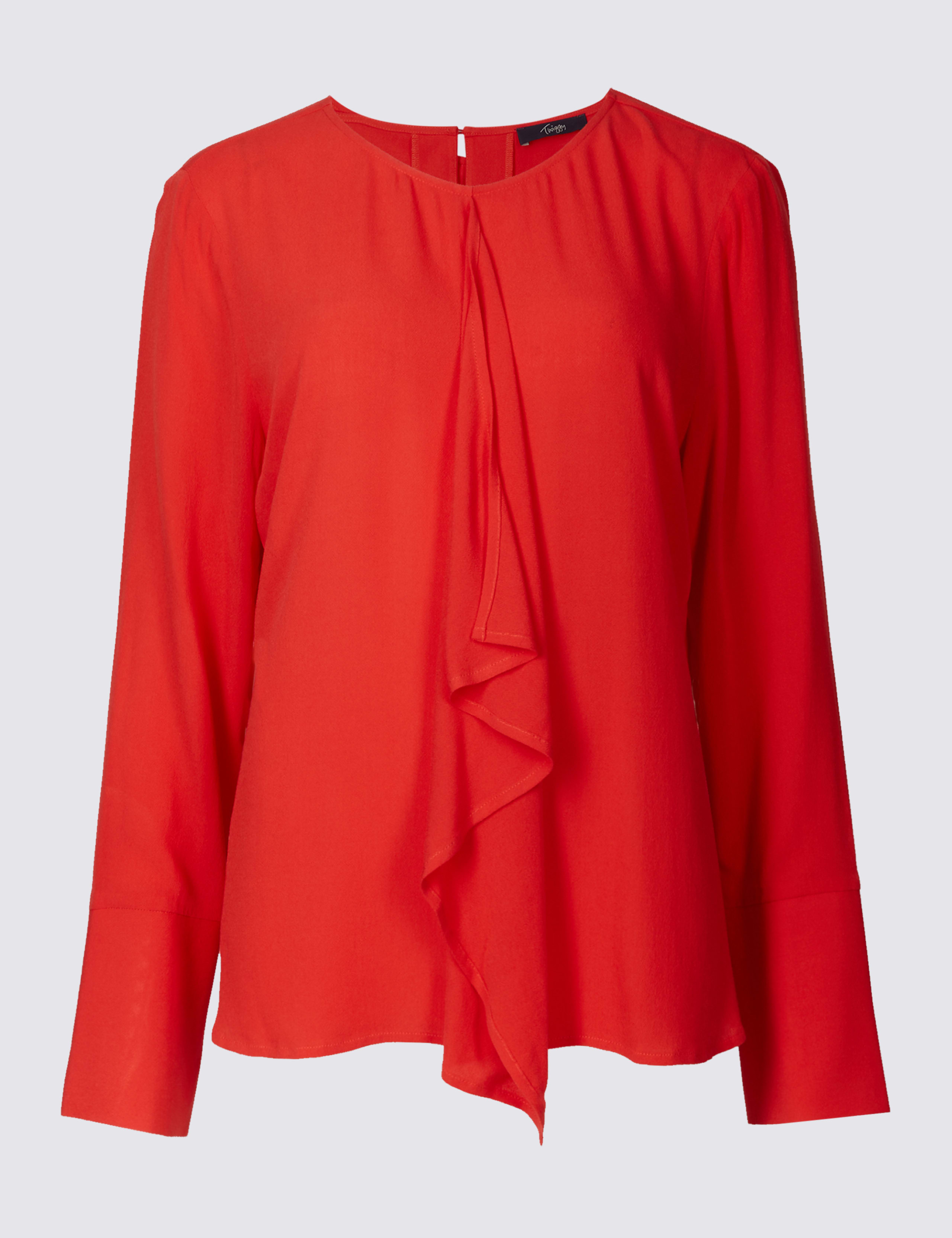 Frill Front Round Neck Blouse 2 of 4