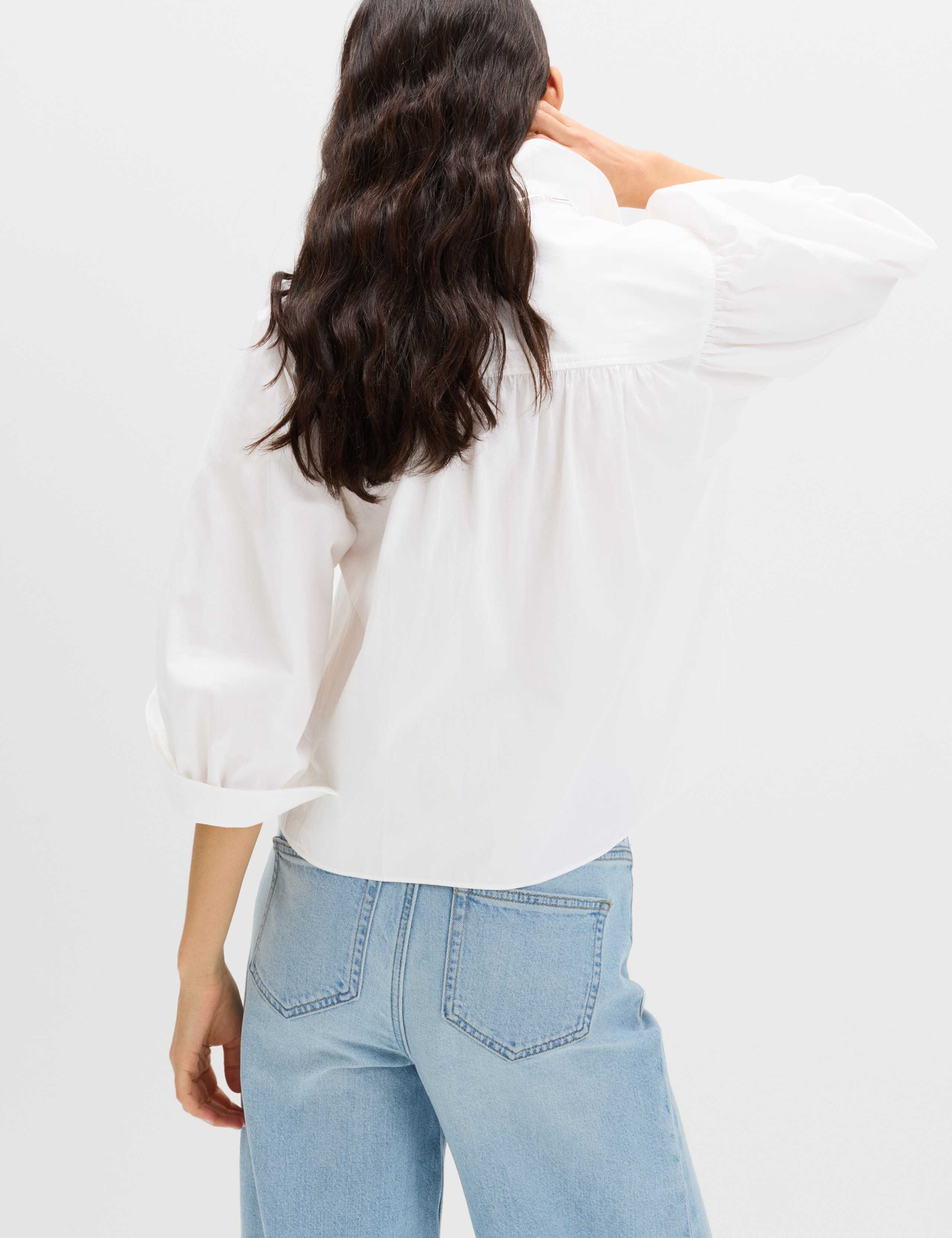 Pure Cotton Blouson Sleeve Shirt 3 of 6