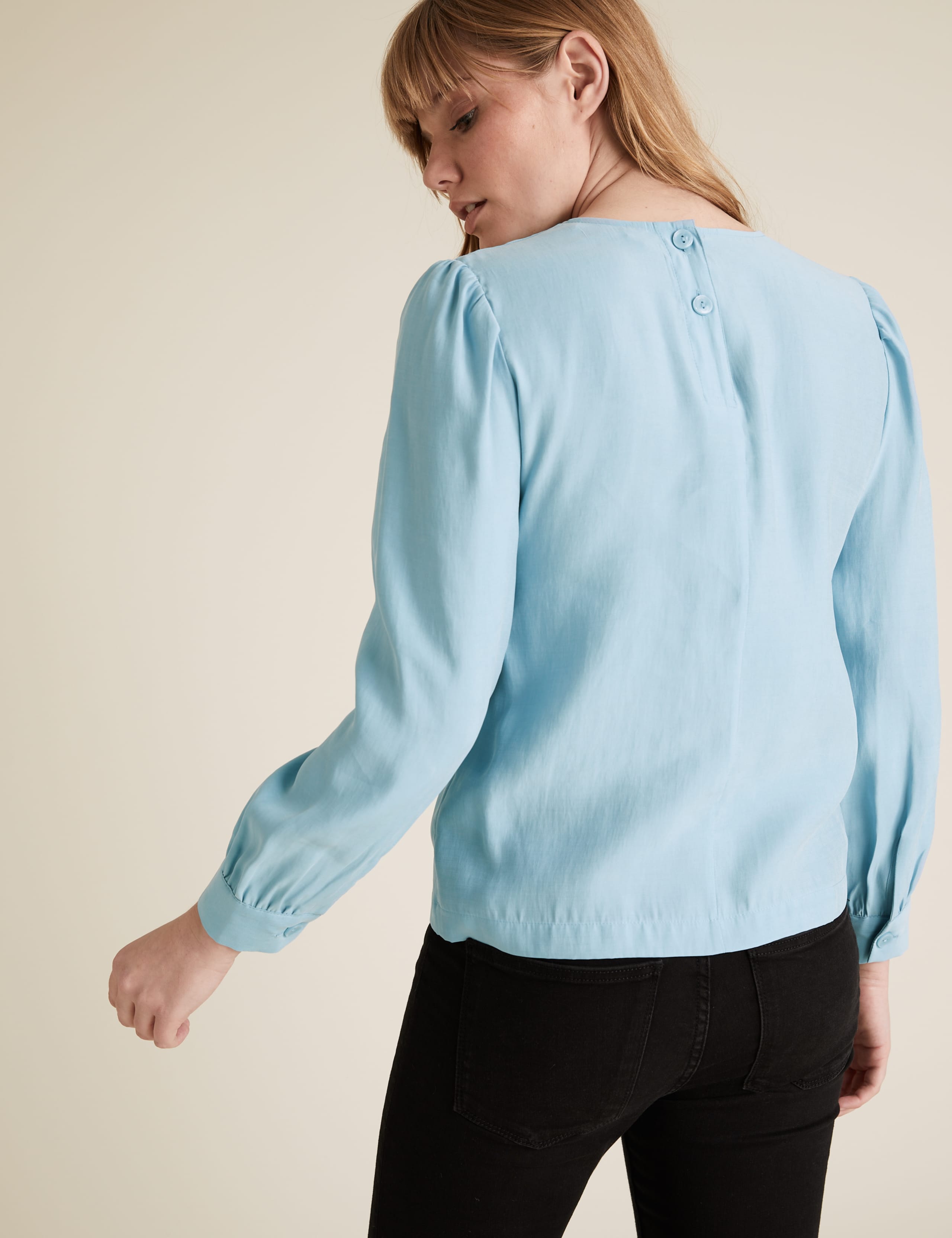 Round Neck Long Sleeve Blouse 4 of 6