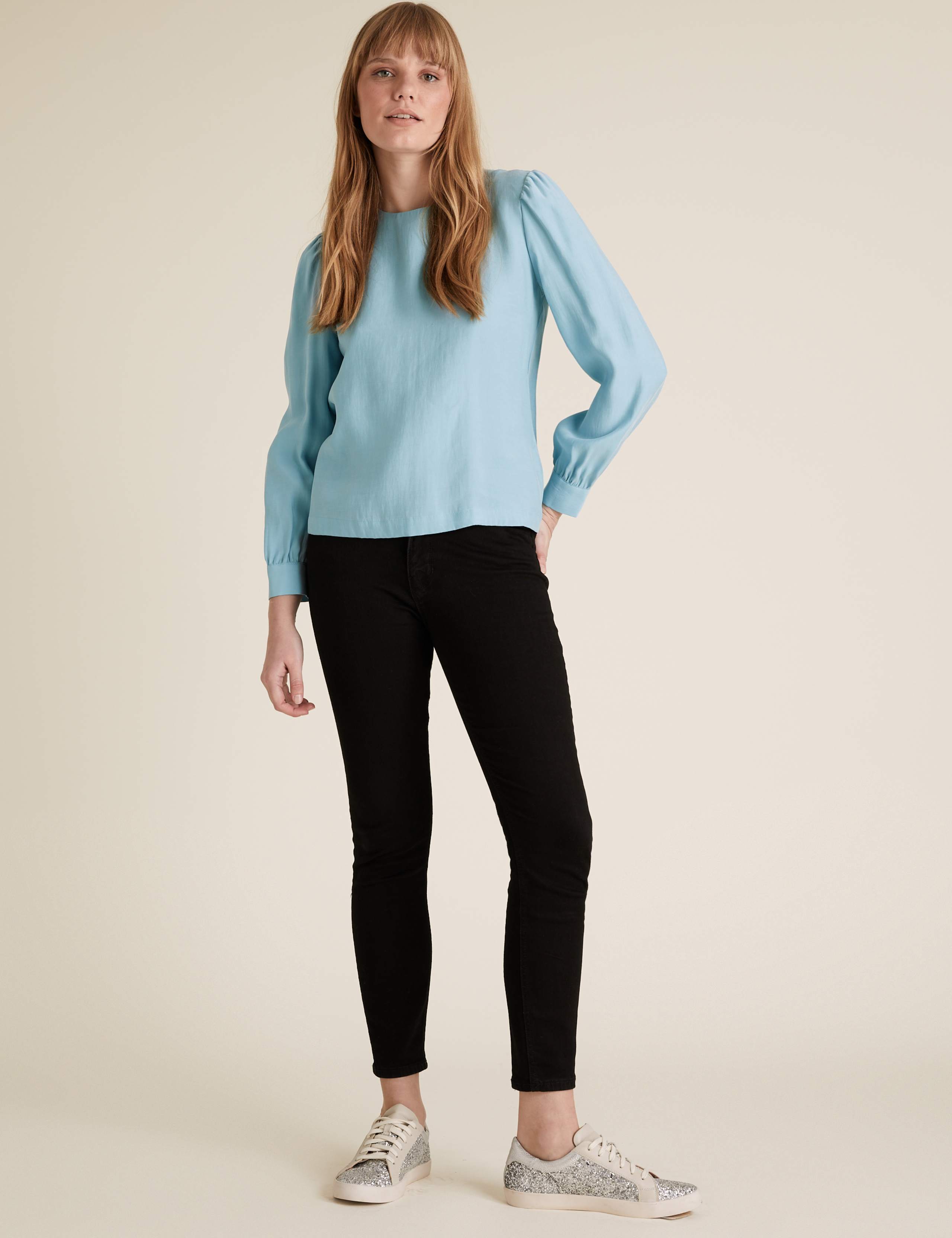 Round Neck Long Sleeve Blouse 6 of 6