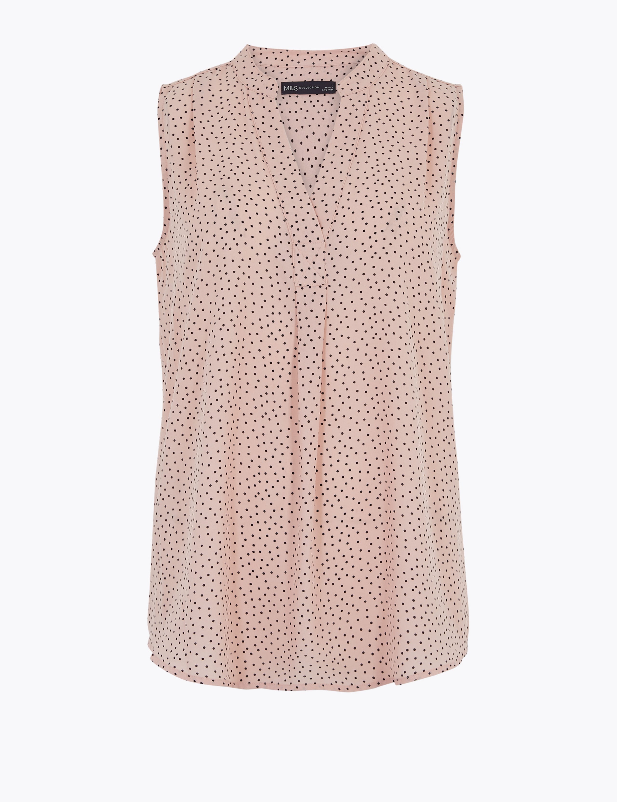 Polka Dot V-Neck Sleeveless Shell Top 2 of 4