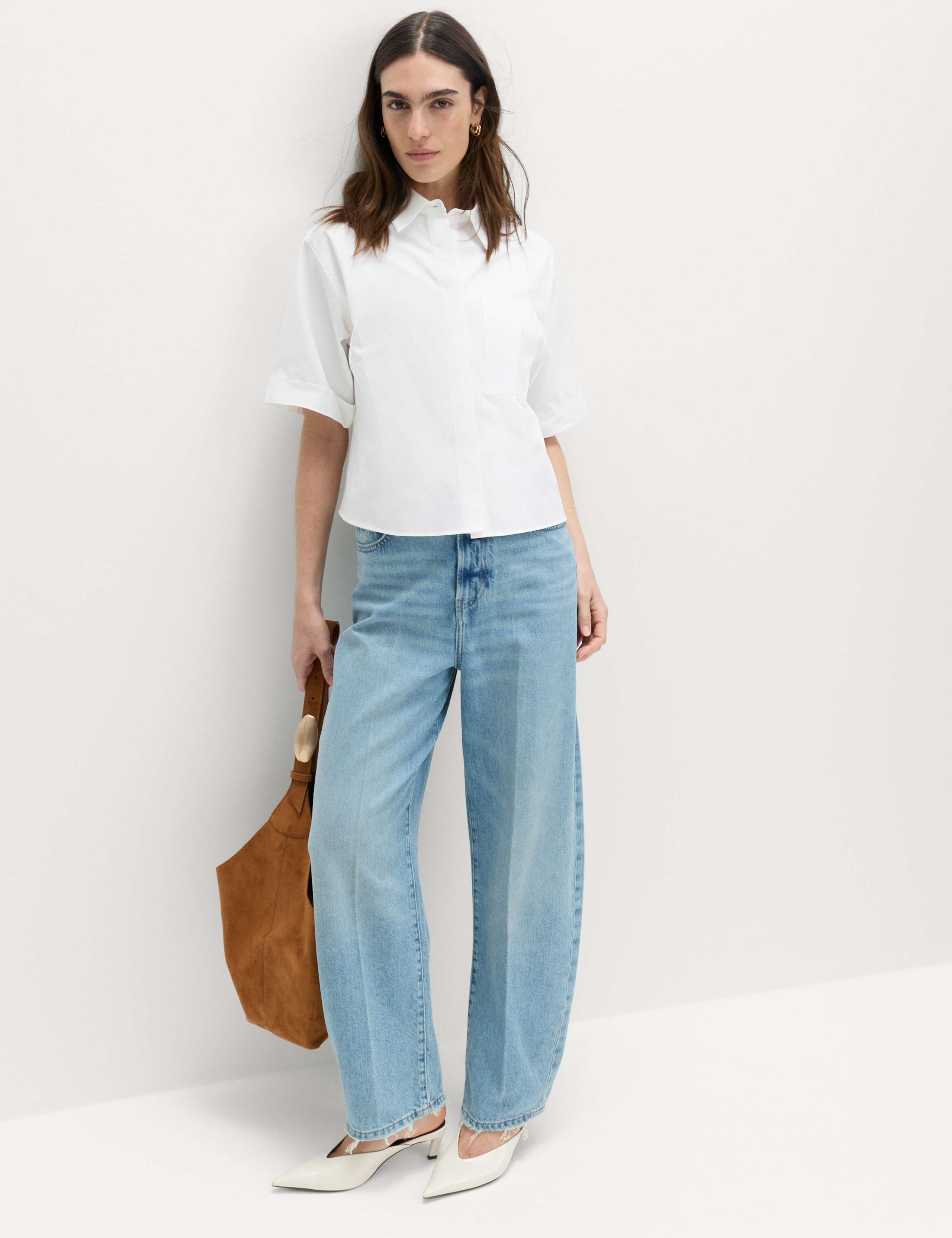 Pure Cotton Collared Boxy Shirt 6 of 6