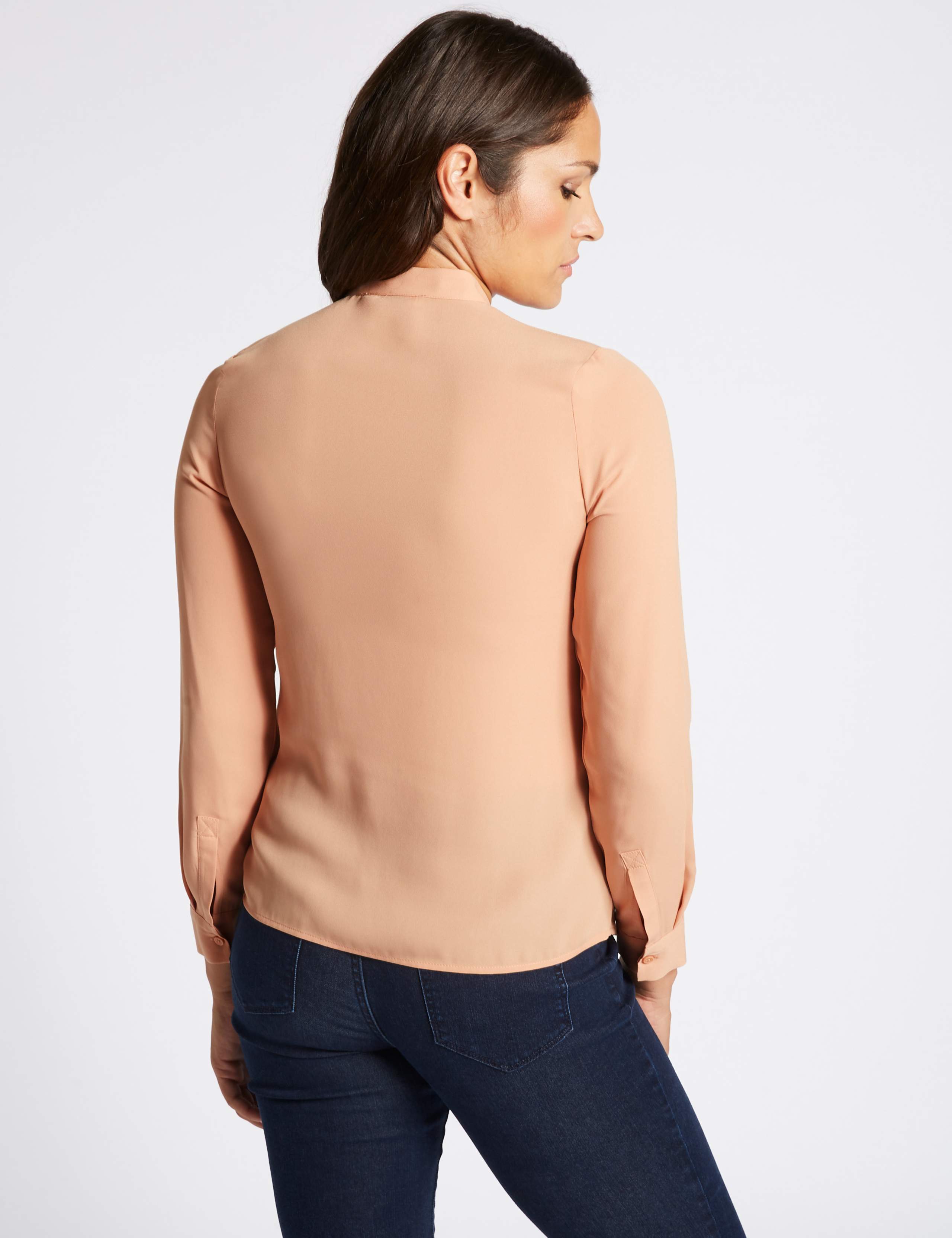 Frill Round Neck Long Sleeve Blouse 3 of 4