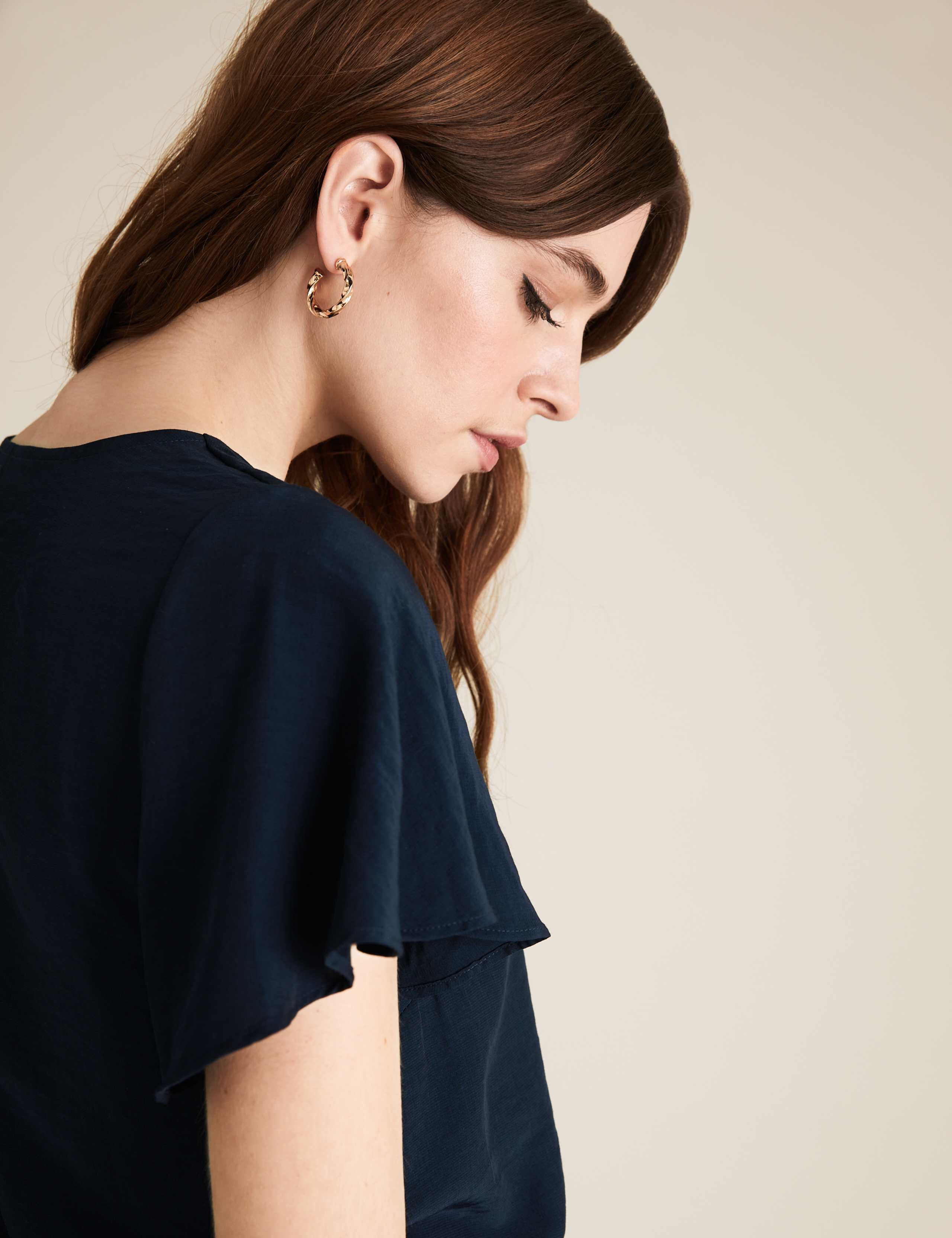 V-Neck Flutter Sleeve Top 1 of 5