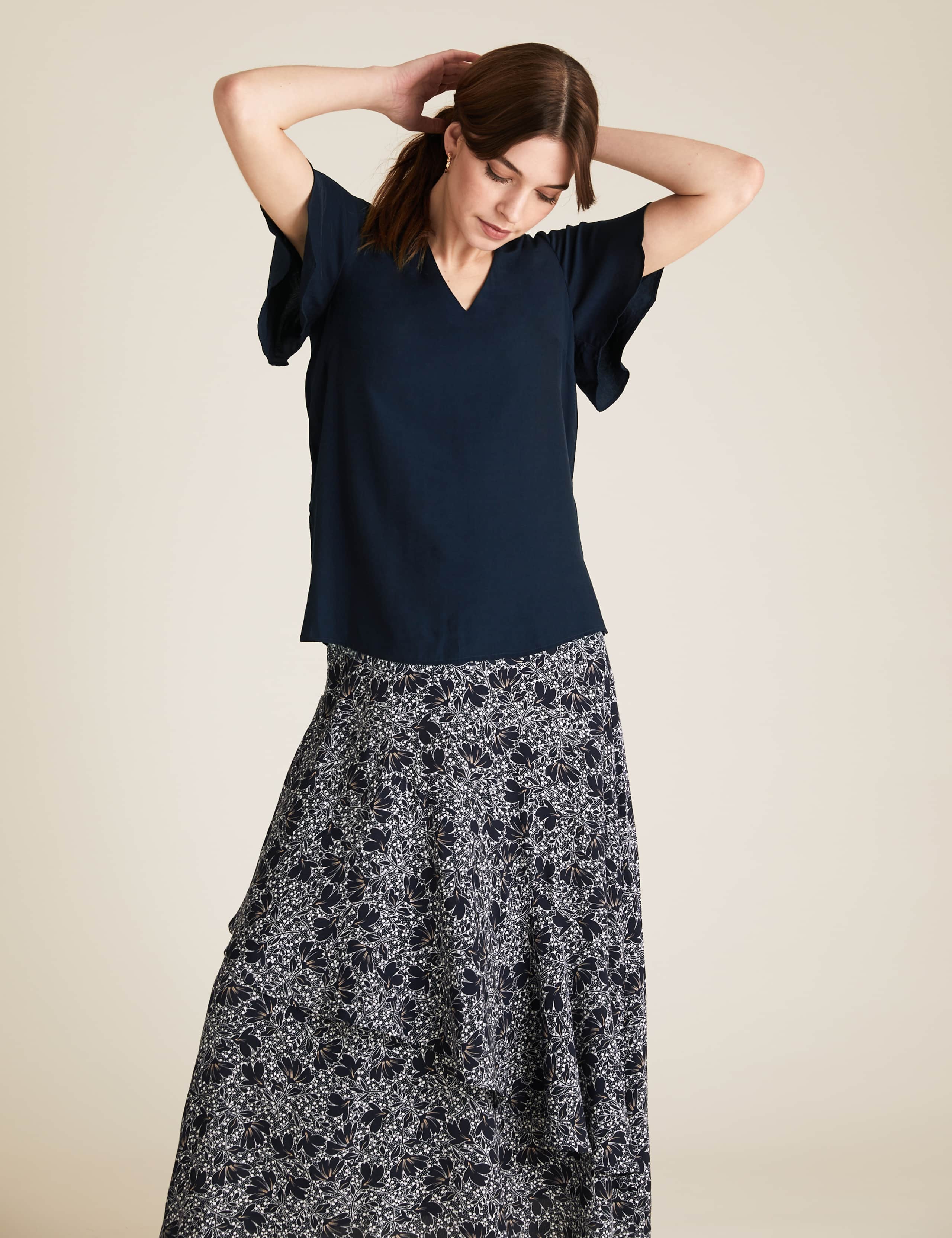 V-Neck Flutter Sleeve Top 3 of 5