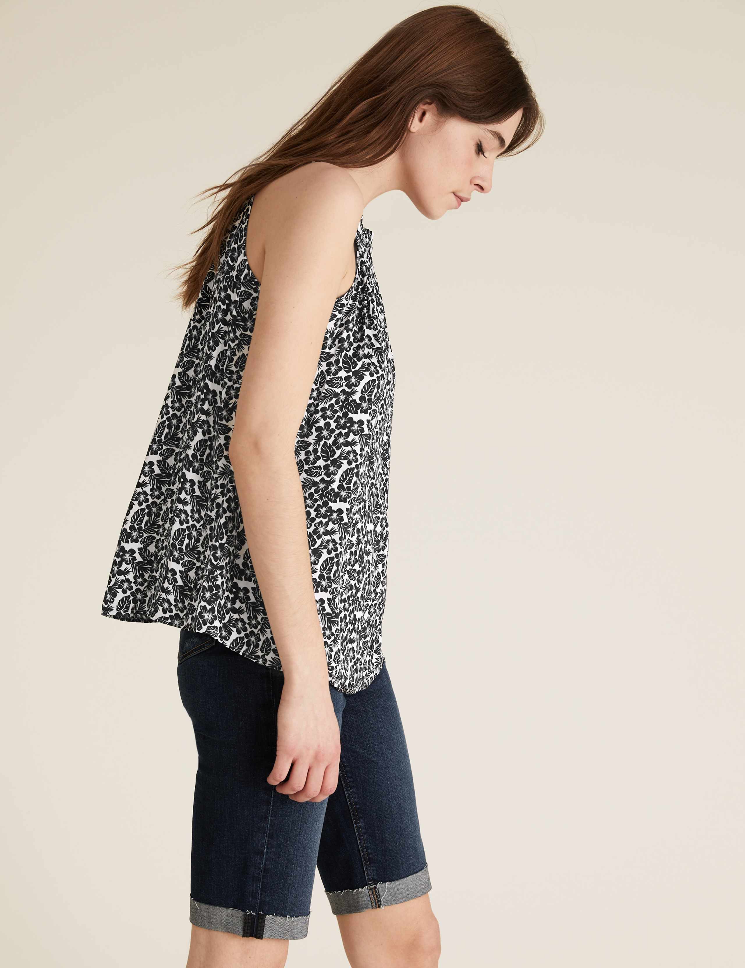 Satin Floral Halter Neck Cami Top 3 of 5