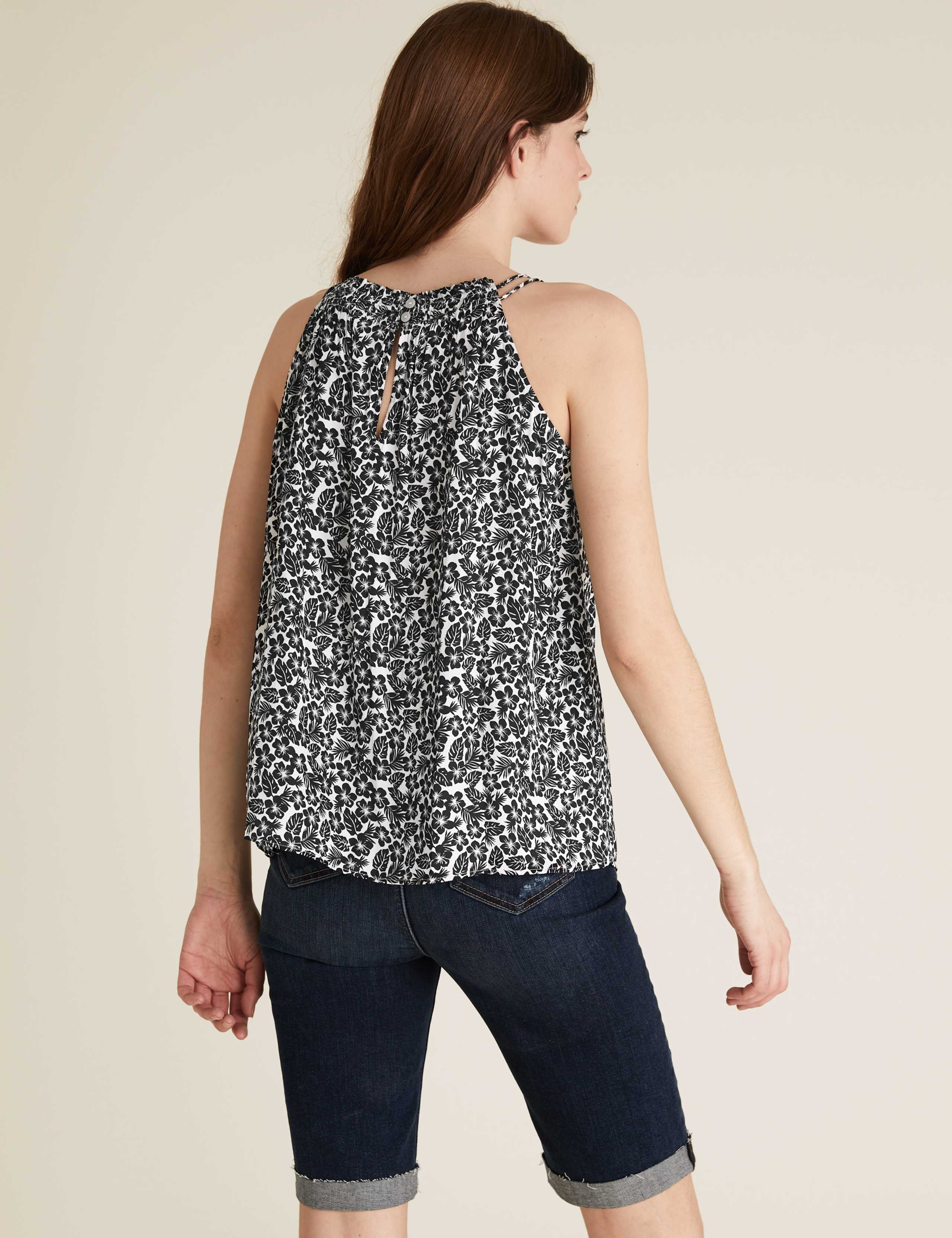 Satin Floral Halter Neck Cami Top 5 of 5