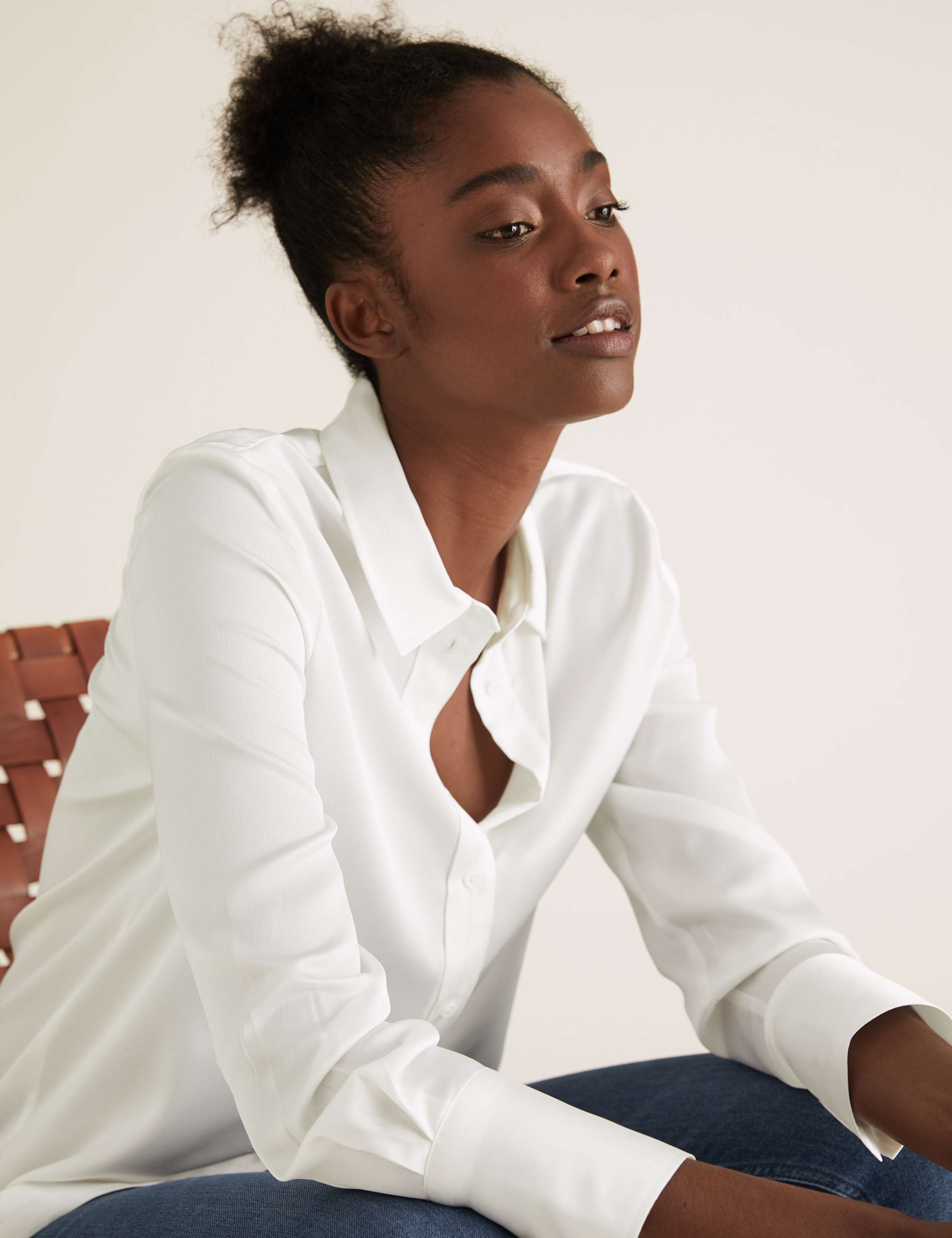 Satin Long Sleeve Shirt 1 of 4