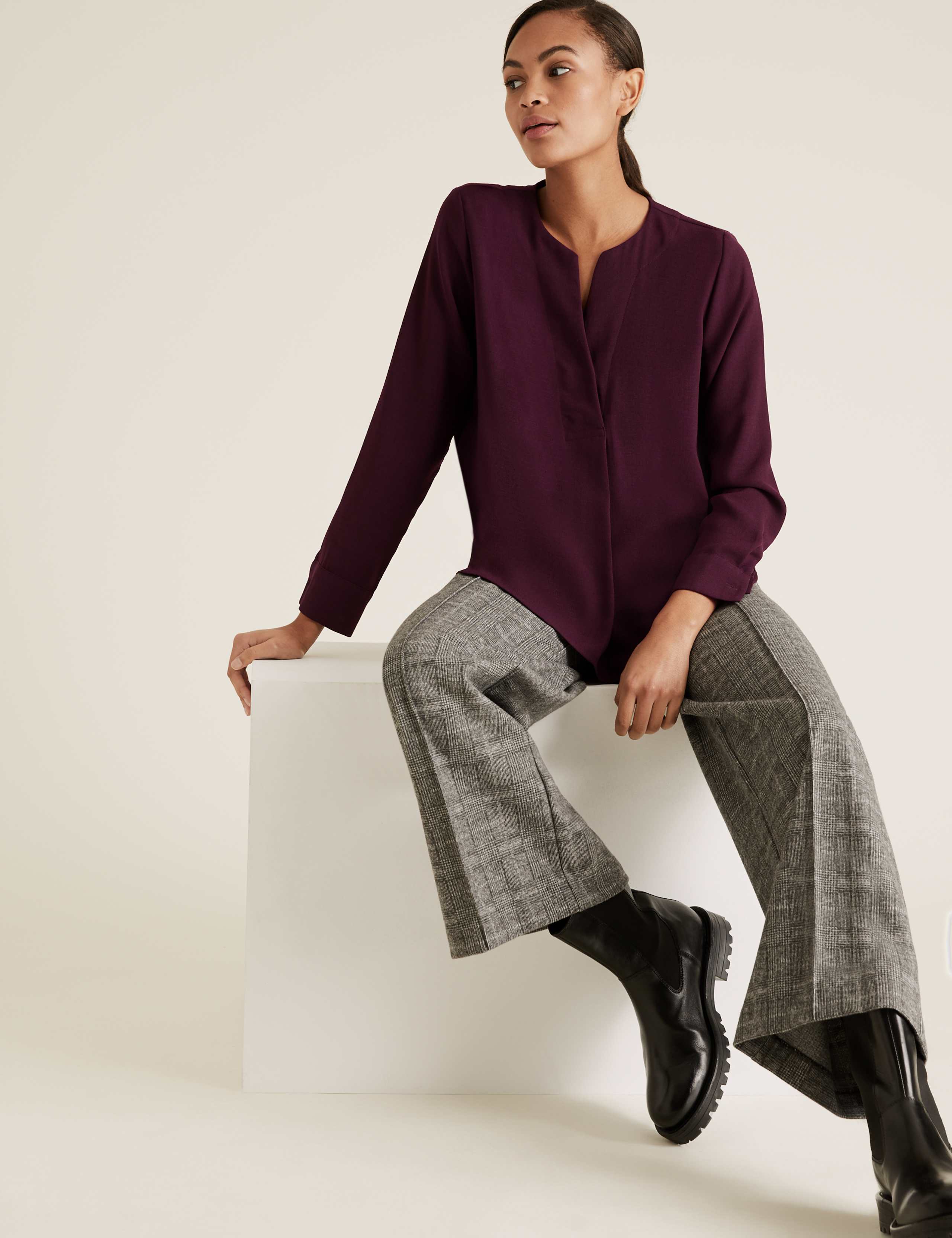 Long Sleeve Popover Blouse 1 of 4