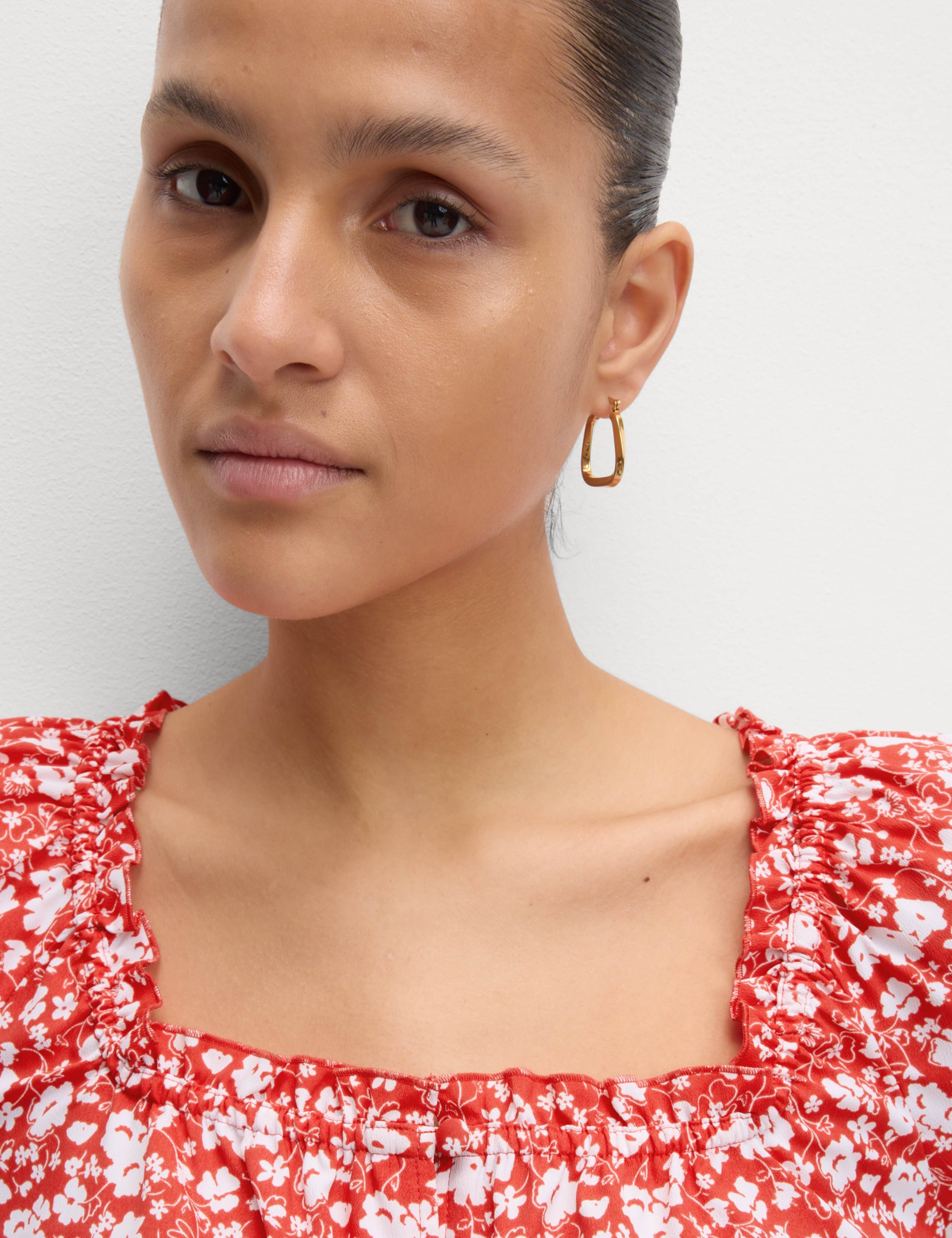Printed Square Neck Puff Sleeve Blouse 3 of 5