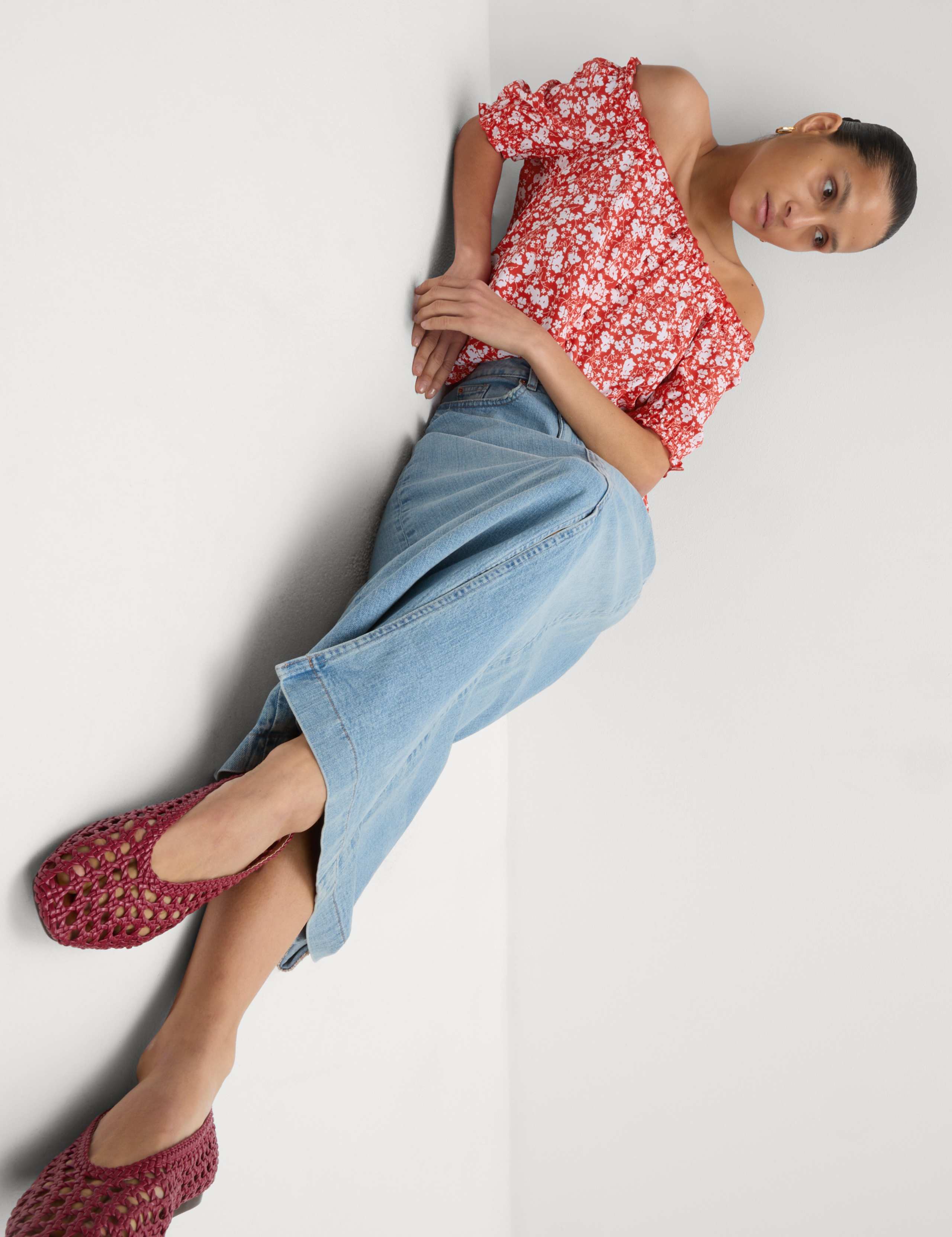 Printed Square Neck Puff Sleeve Blouse 4 of 5