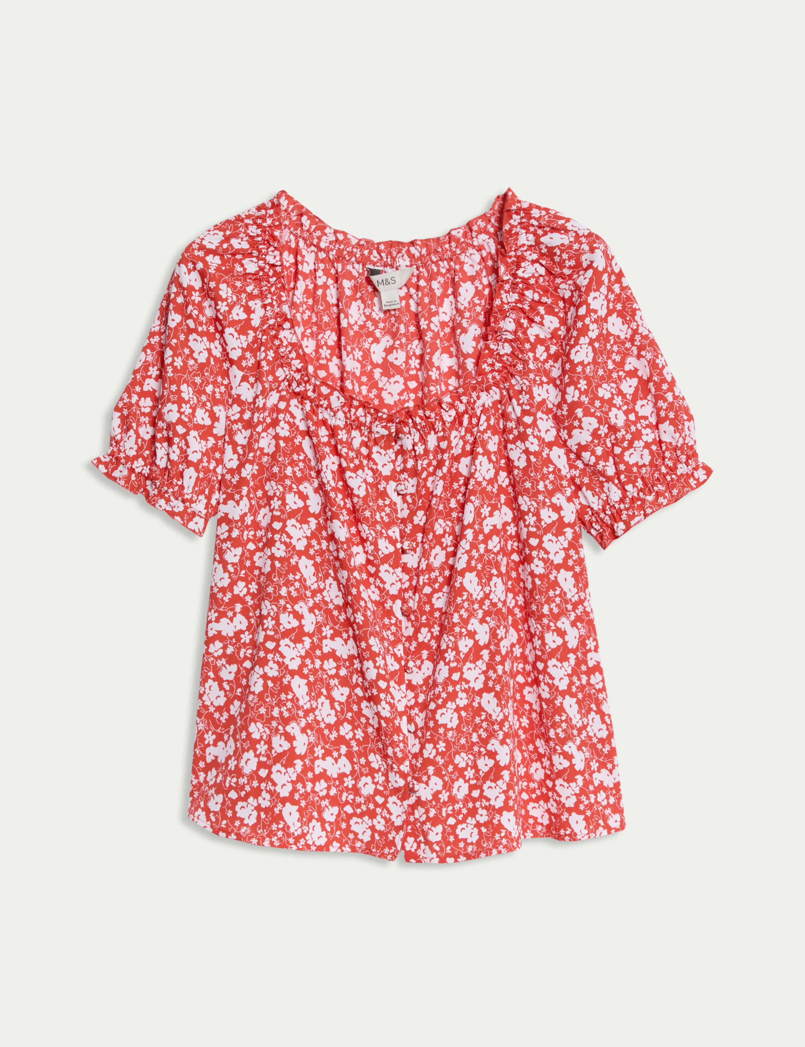Printed Square Neck Puff Sleeve Blouse 2 of 5
