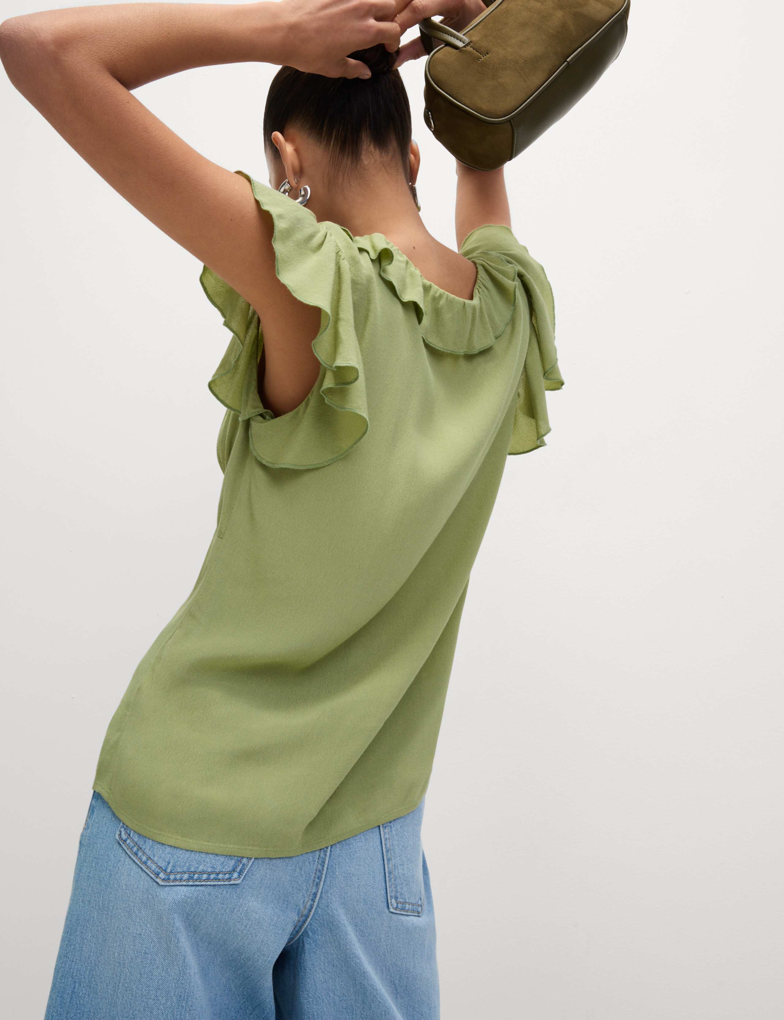 V-Neck Frill Detail Top 4 of 5