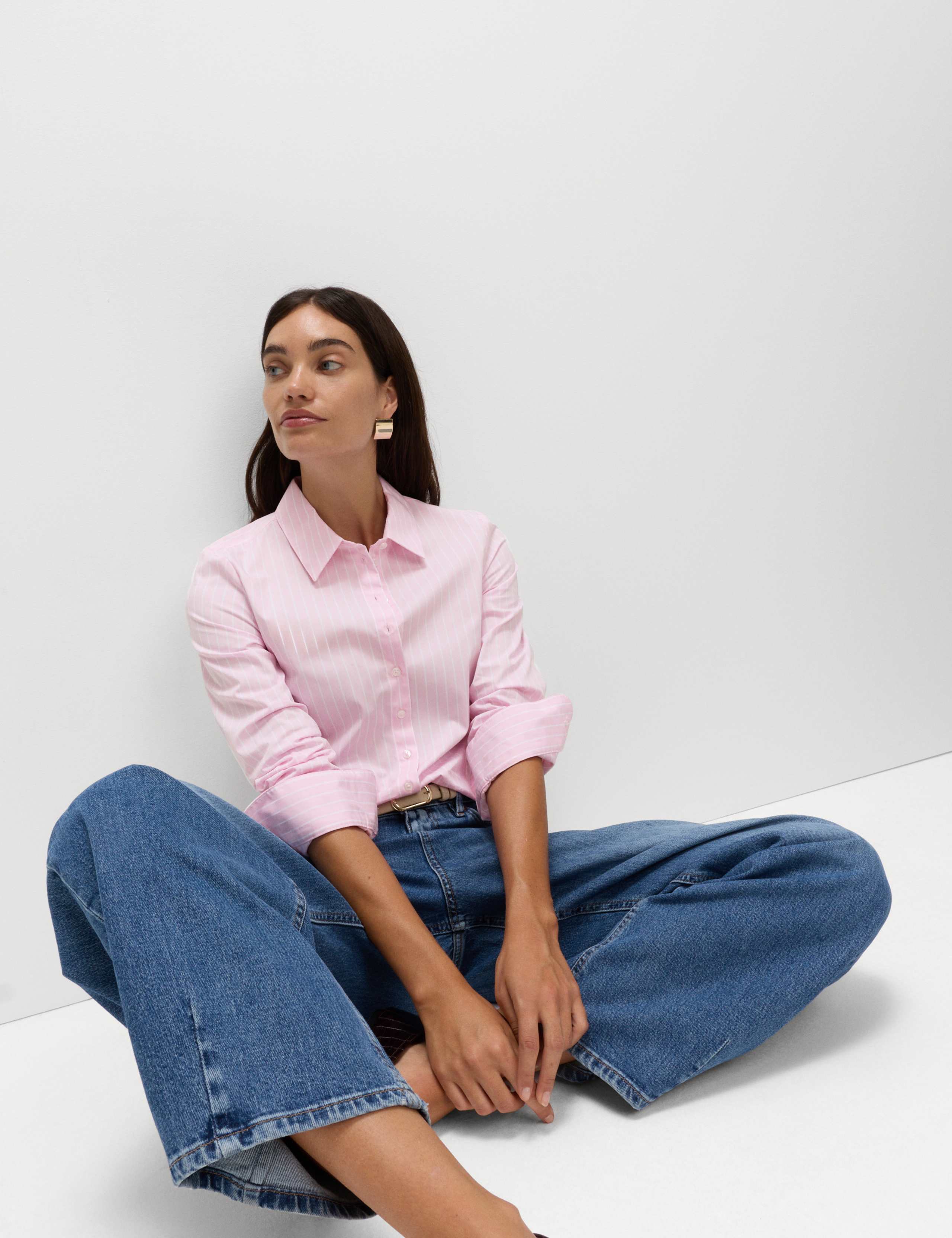 Cotton Rich Striped Collared Fitted Shirt 3 of 5