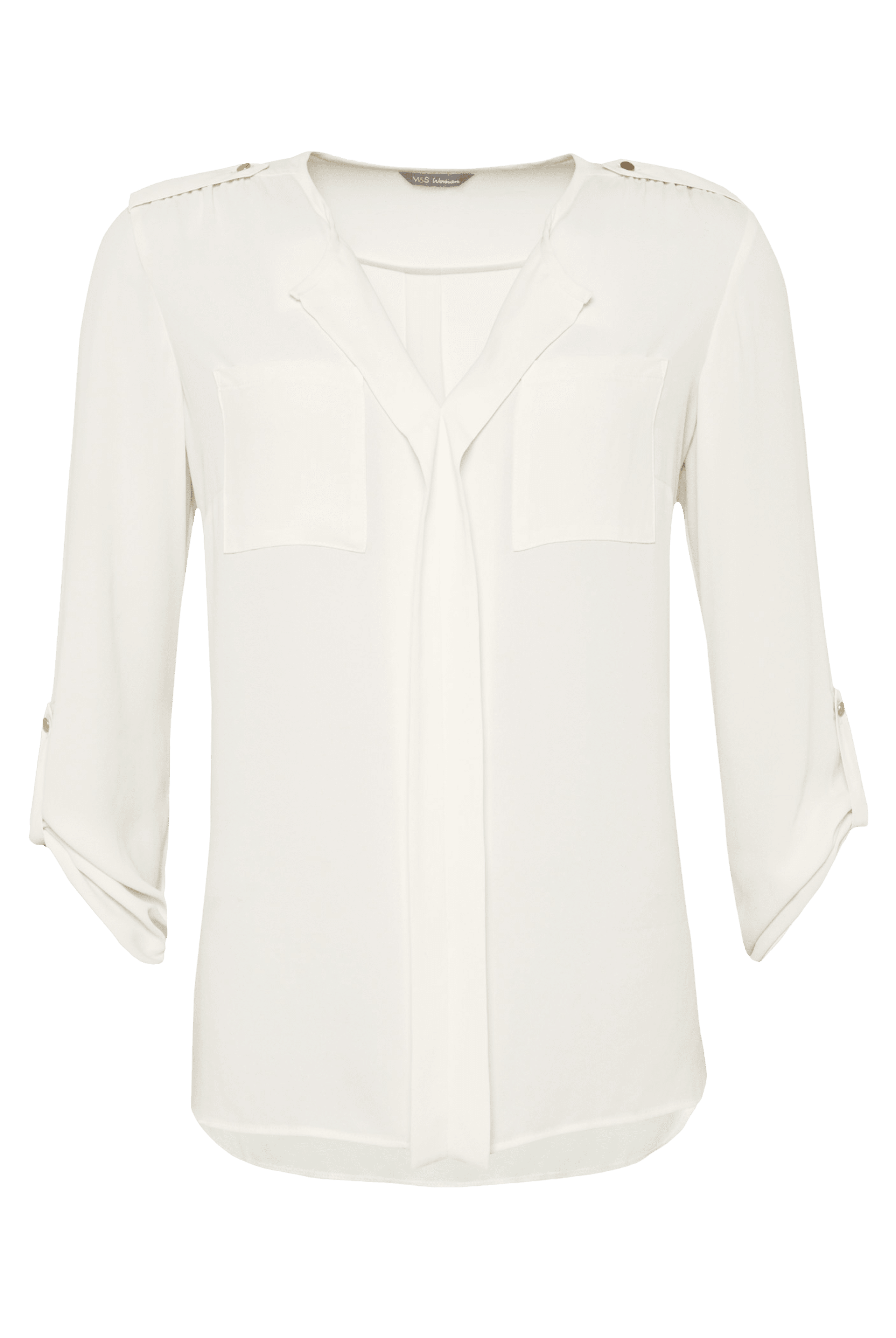 V-Neck Elliptical Hem Blouse 2 of 8